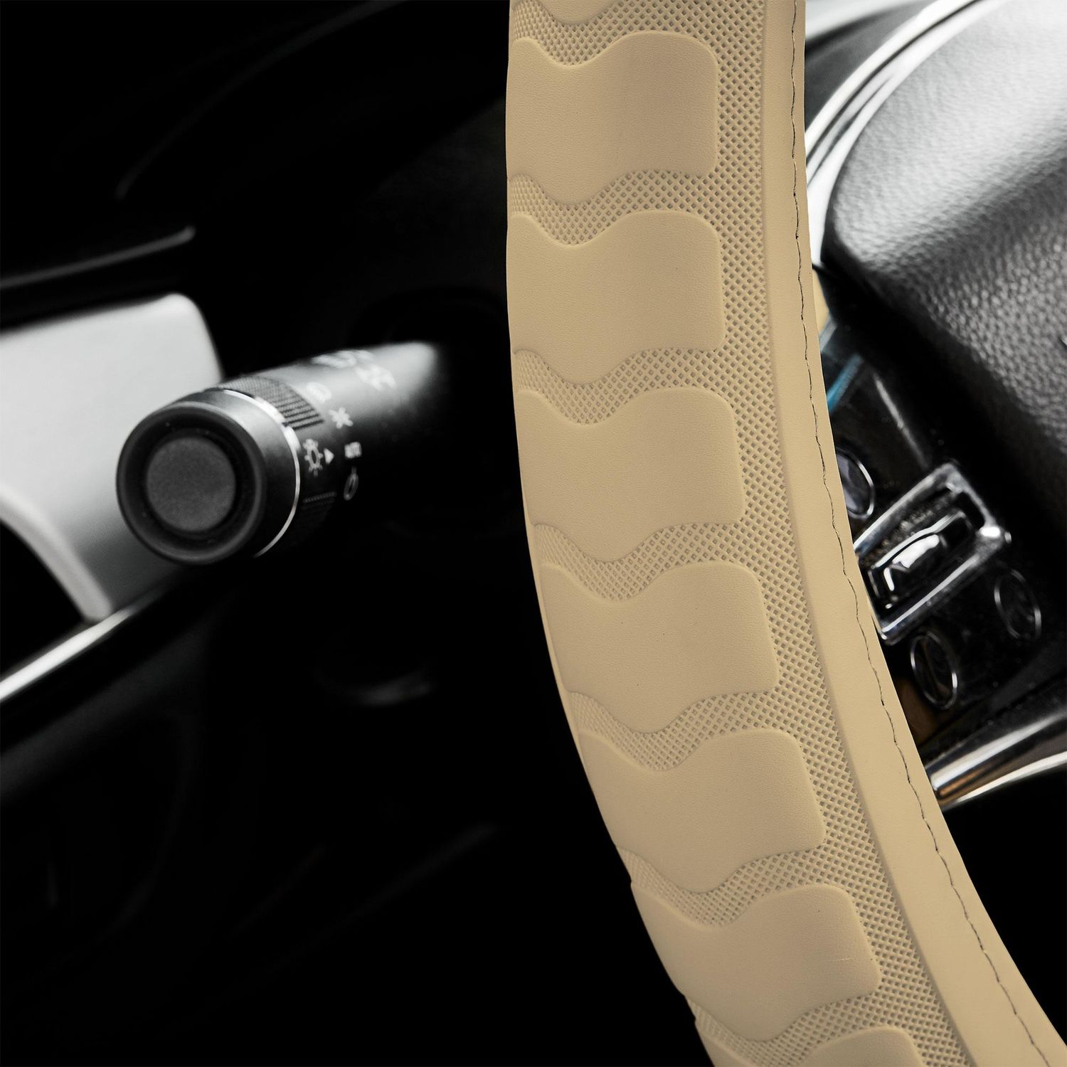 FH Group Embossed Microfiber Leather Steering Wheel Cover