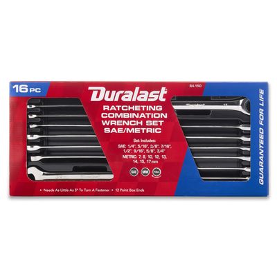 Duralast Sae And Metric Ratcheting Combination Wrench Set Piece