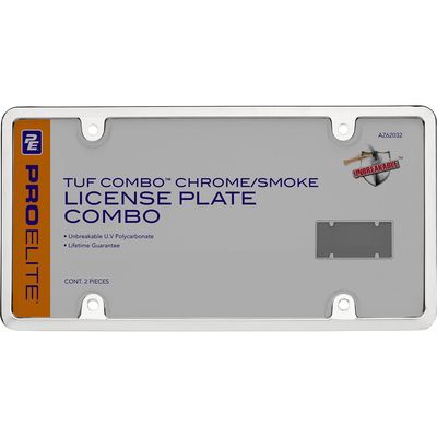 Proelite Chrome And Smoke Tuf Combo License Plate Frame