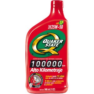 Aceite De Motor Alto Kilometraje Quaker State 25W 50 1 Cuarto