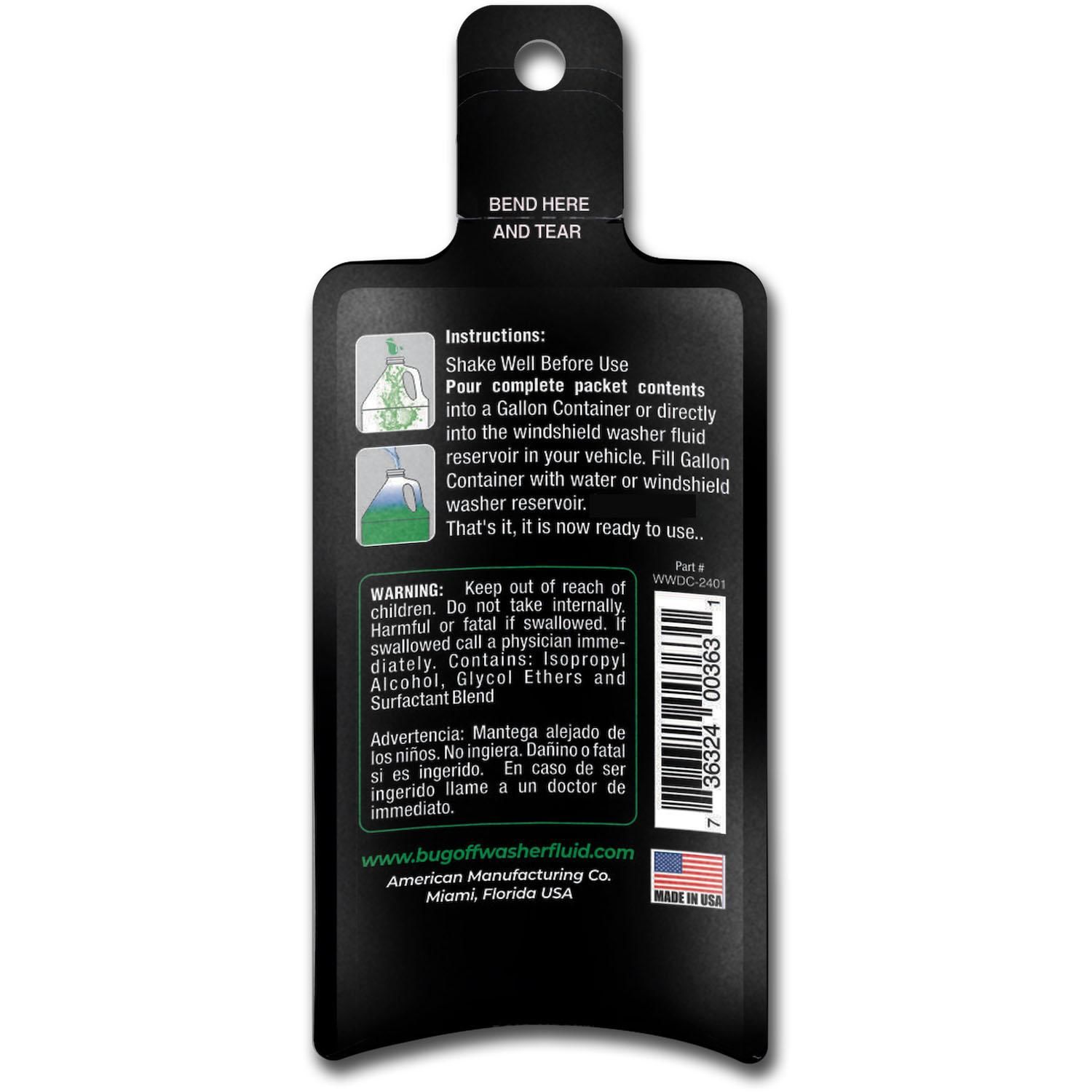 BugOFF Concentrate Windshield Washer Fluid, 1 Use