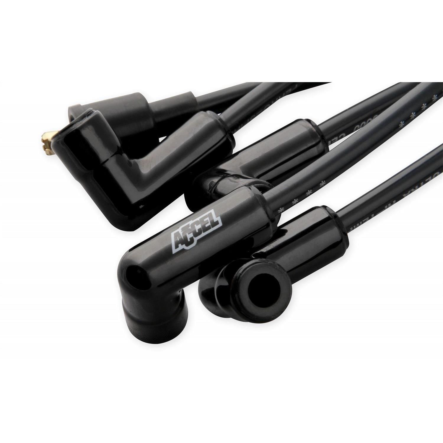 ACCEL 90 Degree Black Spark Plug End Universal Ceramic Boots