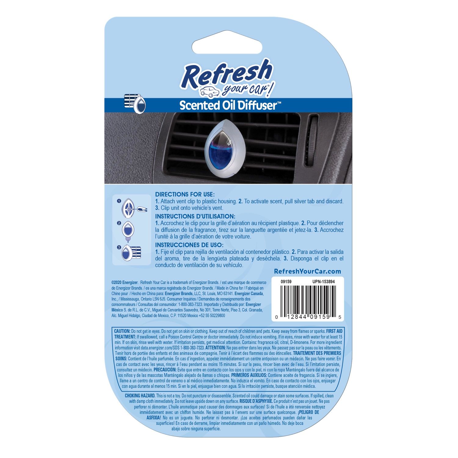 Refresh Your Car New Car Scent Air Freshener Vent Diffuser 4 Piece