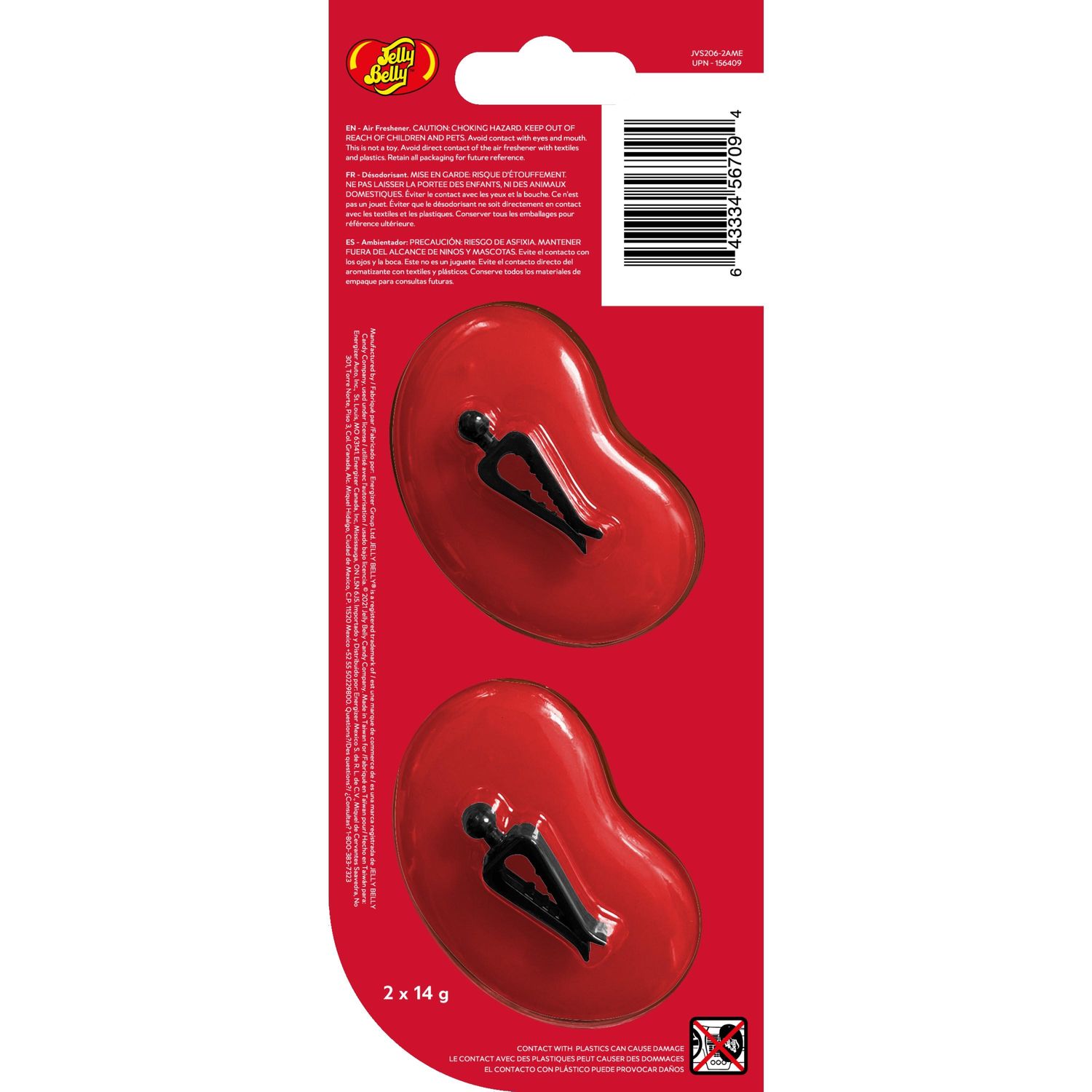 Jelly Belly Very Cherry Vent Stone Air Freshener 2 Piece
