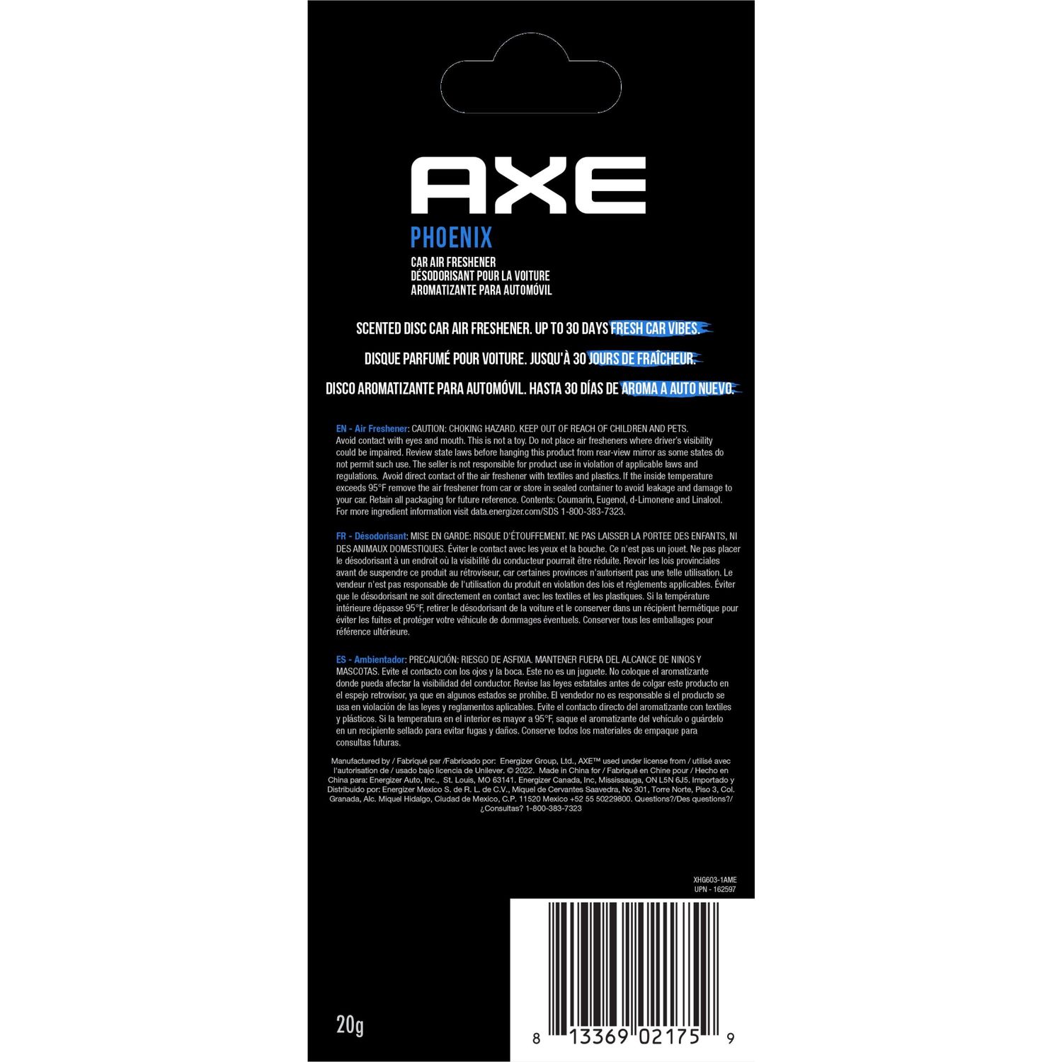 Axe Mini Vent Clip Car Air Freshener, Apollo (5 Pack) - Sage