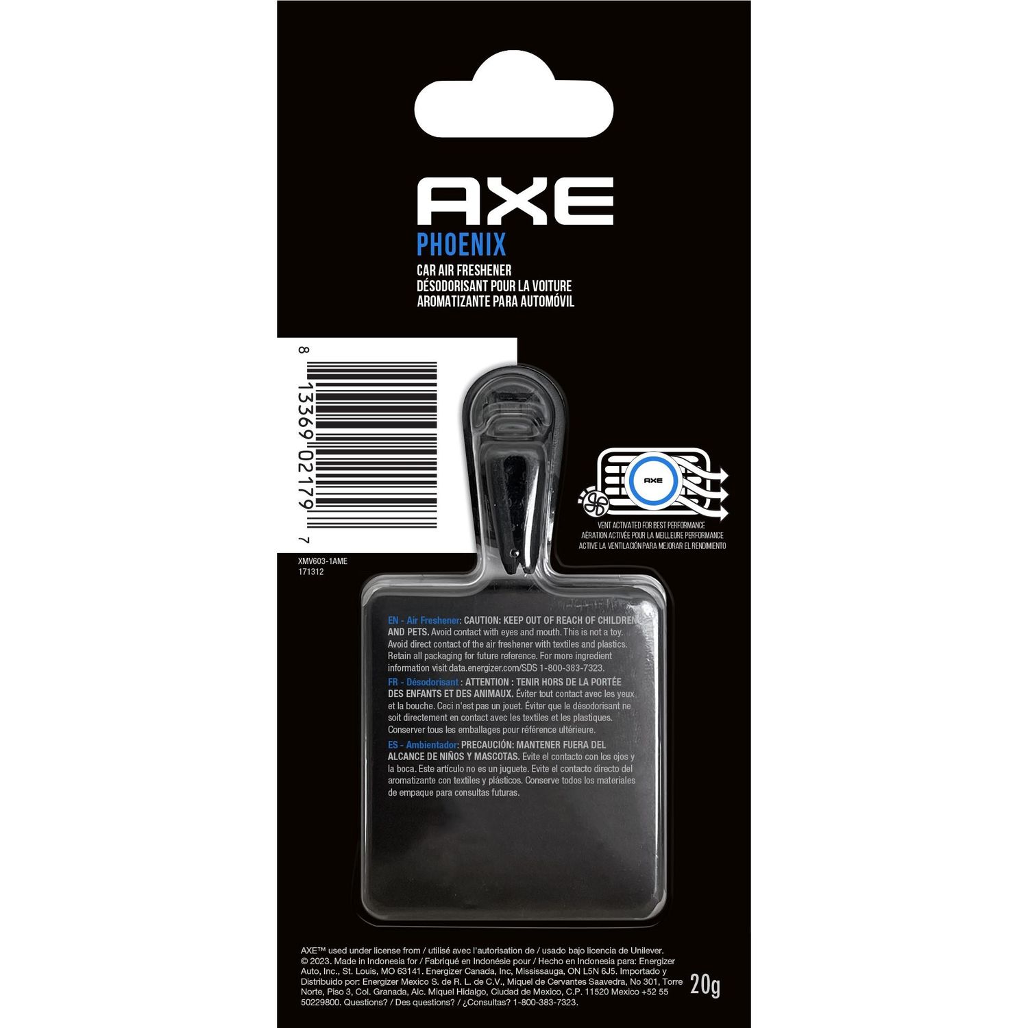 Axe Auto Air Fresheners Phoenix Sage and Cedarwood Scent Air Freshener Vent  Clip