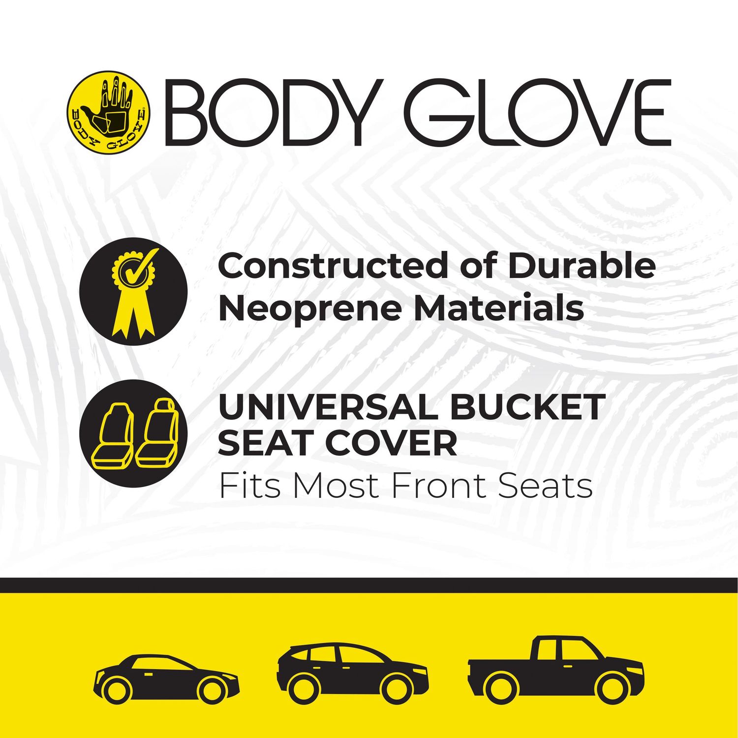 Body Glove 22-1-70331-9 Bucket Seat Cover (Universal Black Neoprene Snug Fi - 4