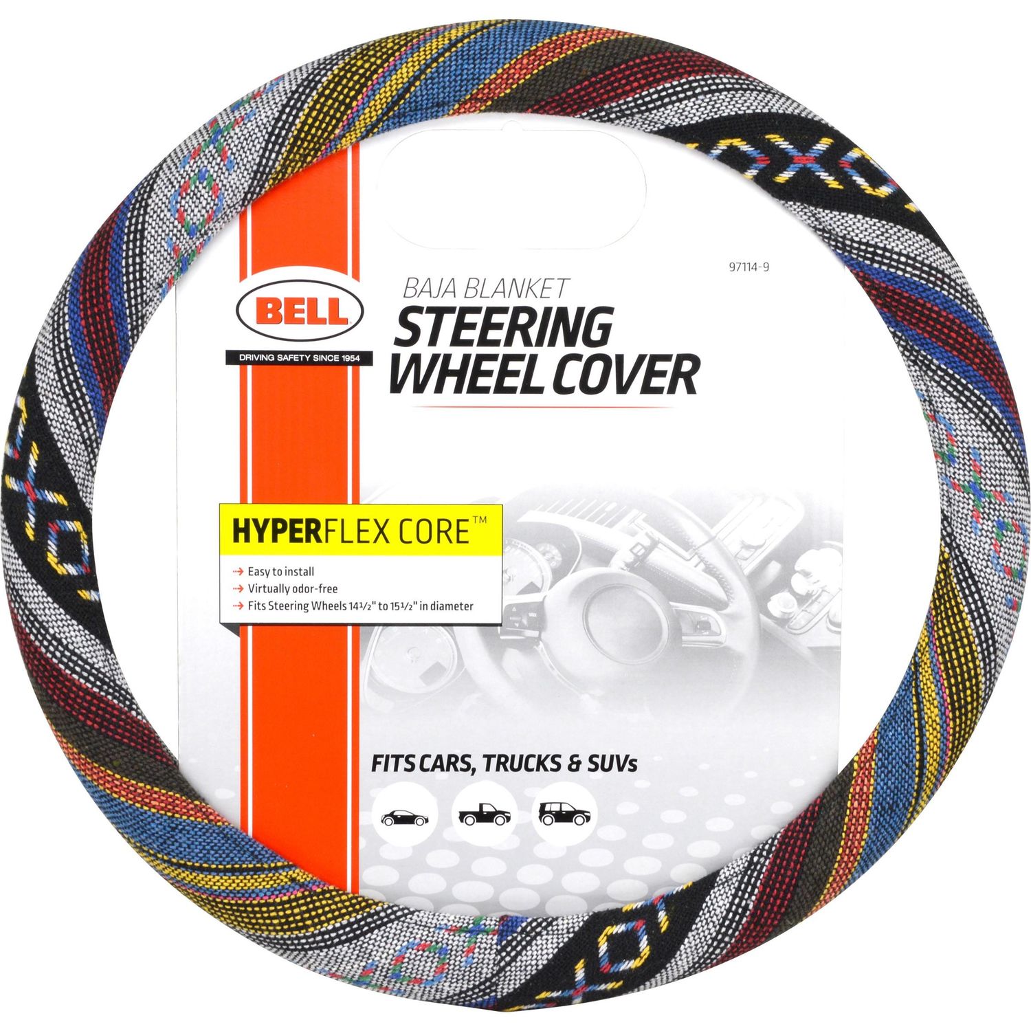 Bell Automotive Rainbow Steering Wheel Cover: HyperFlex Core, Fits  14.5-15.5 