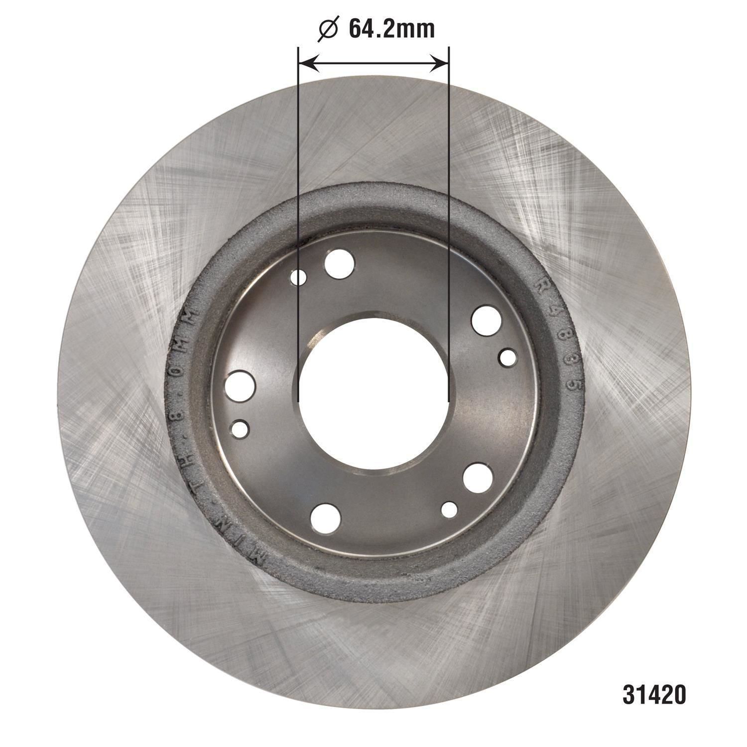 DuraGo Rotors Pronto BR34249 Rear Vented Disc Brake Rotor - View #2