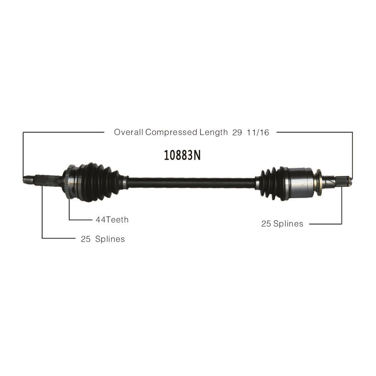 Duralast Gold Rear Driver Side CV Axle 10883N