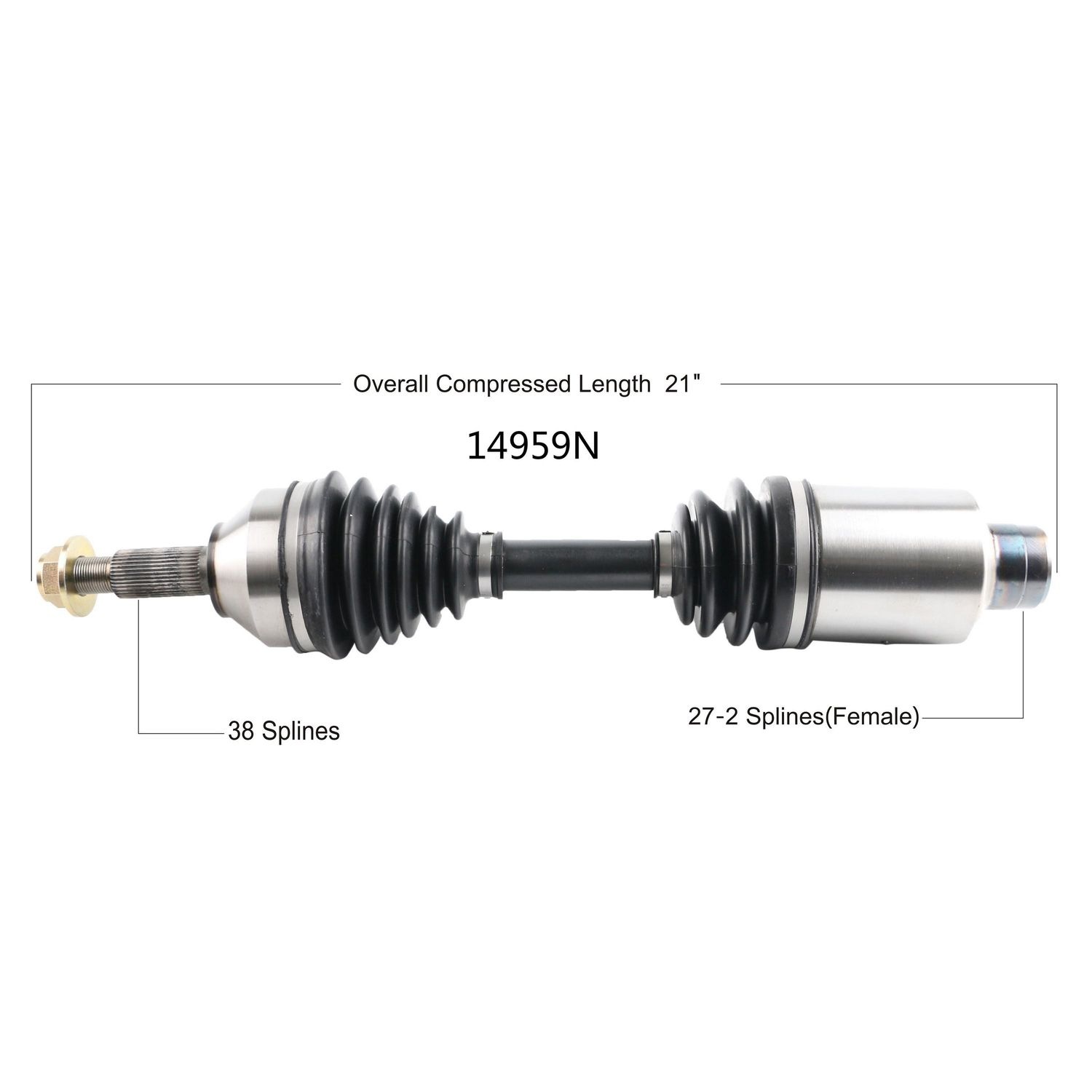 【6’4″ 】Round Nose Round DURA-FLEX5 Duralast Gold CV Axle Assembly B6974N