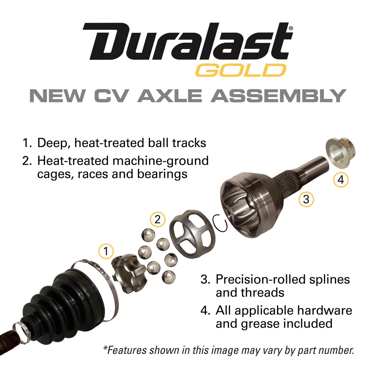 Duralast Gold Front Passenger Side CV Axle 7038N