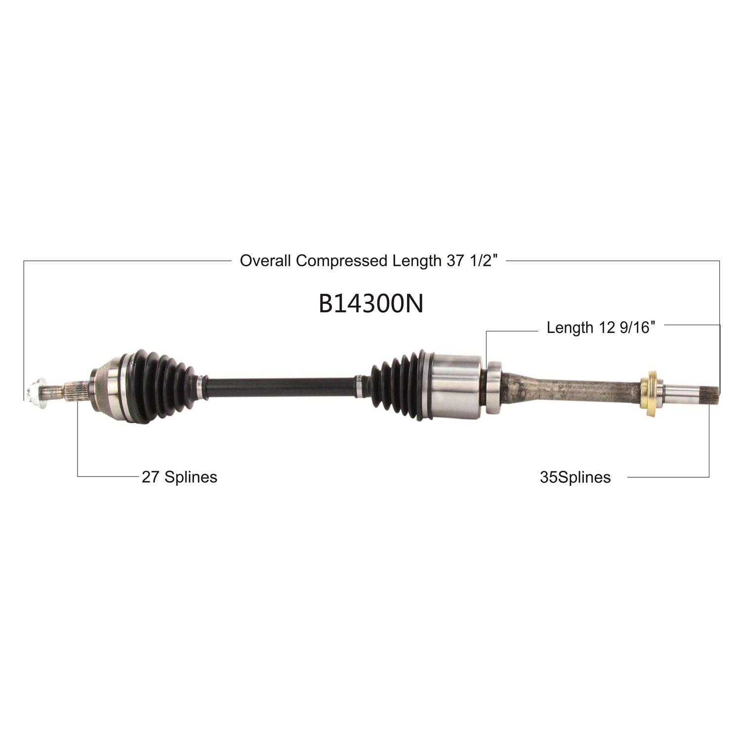 Duralast Gold Front Passenger Side Cv Axle B14300n