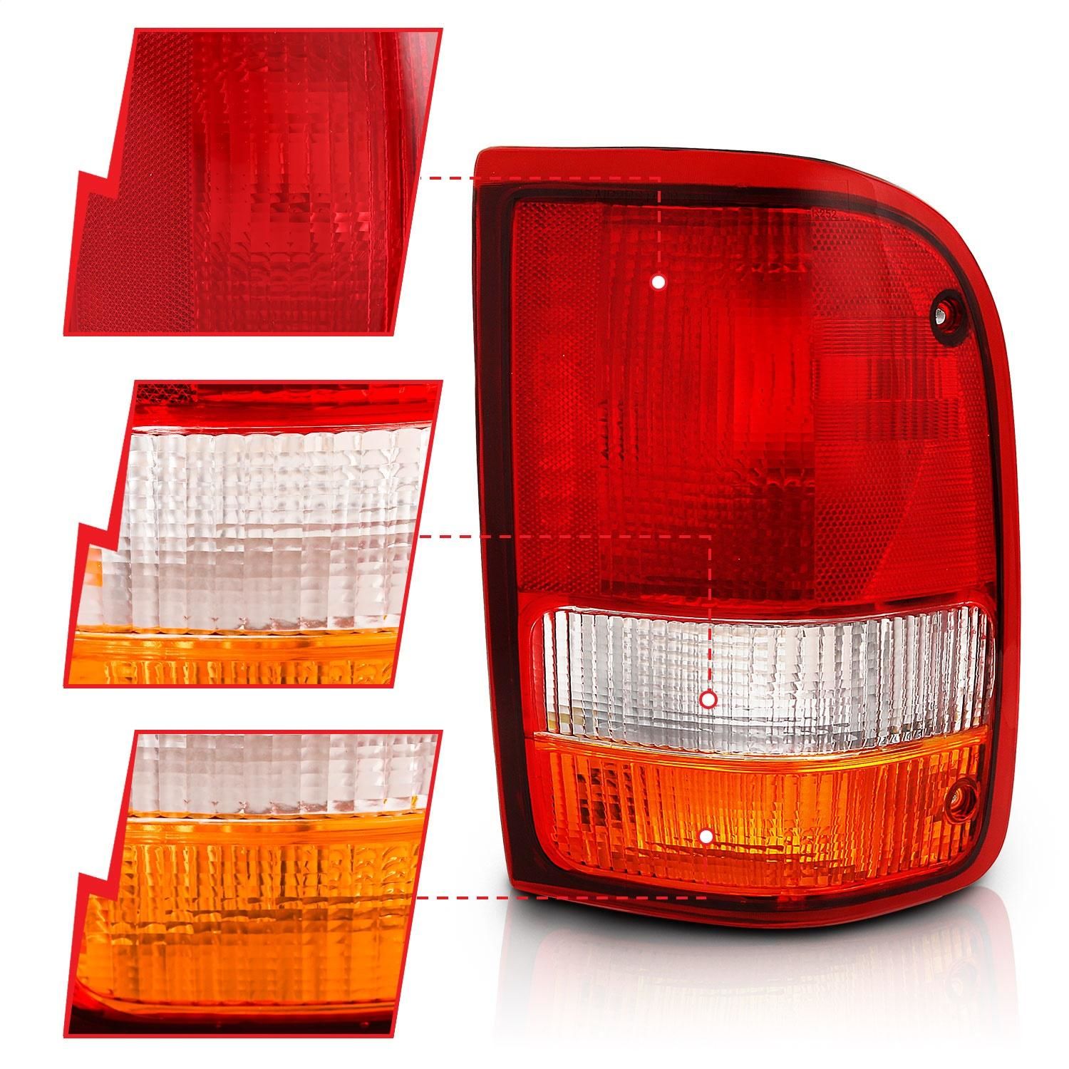Anzo USA Red/Clear Lens Tail Light Assembly Pair