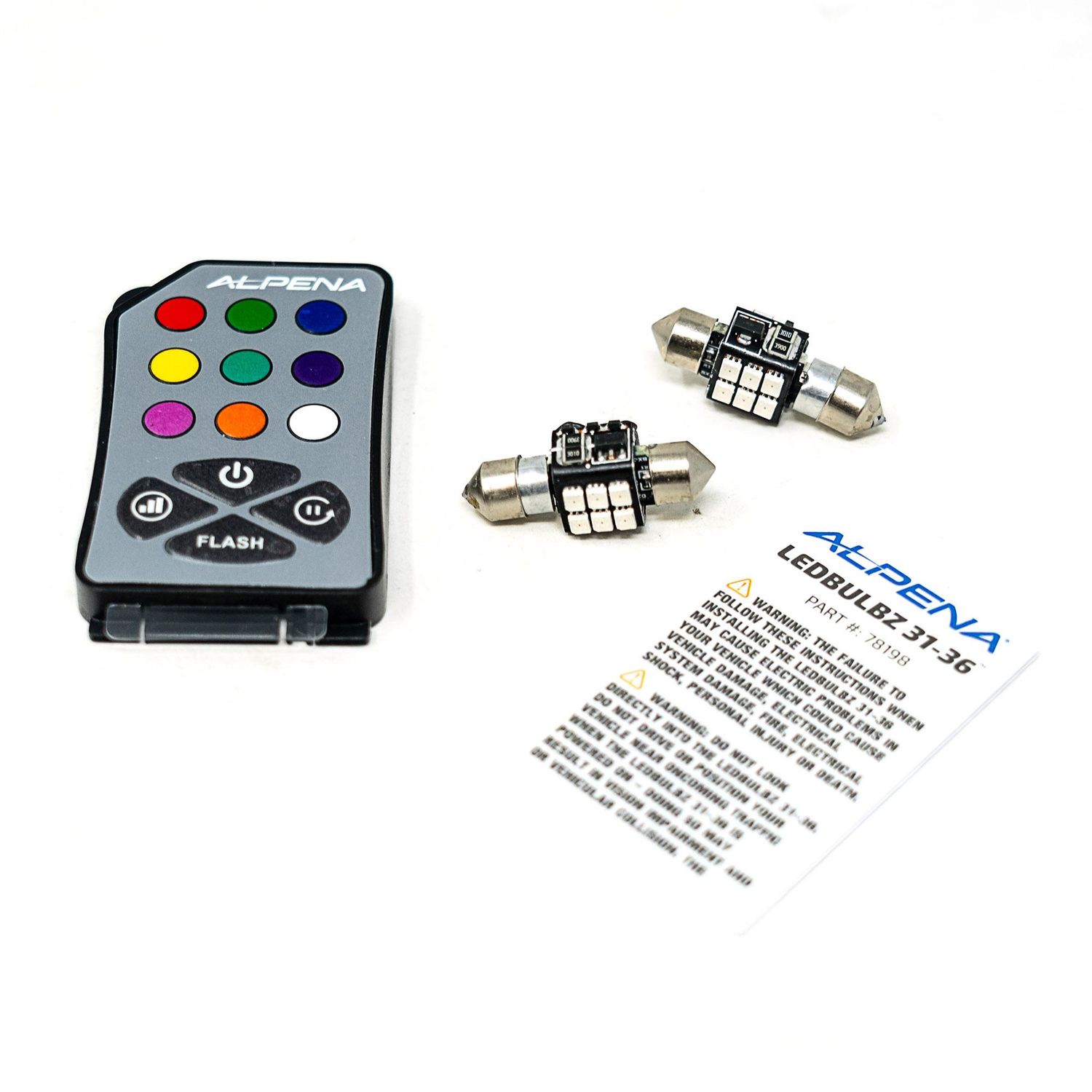 Alpena 31-36mm Multi-Color LED Bulbs with Remote