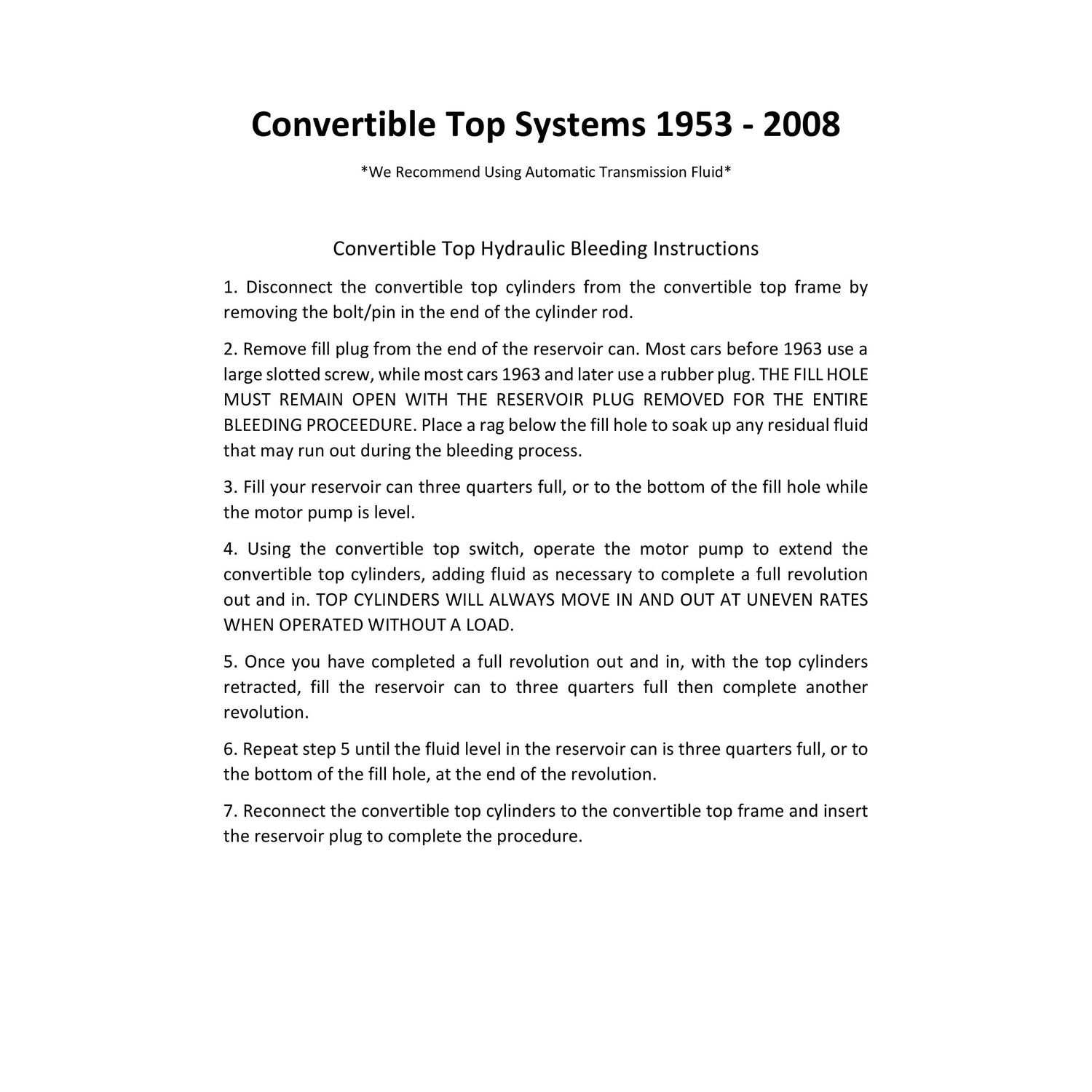 Auto Pro USA Convertible Top Cylinder TC1022