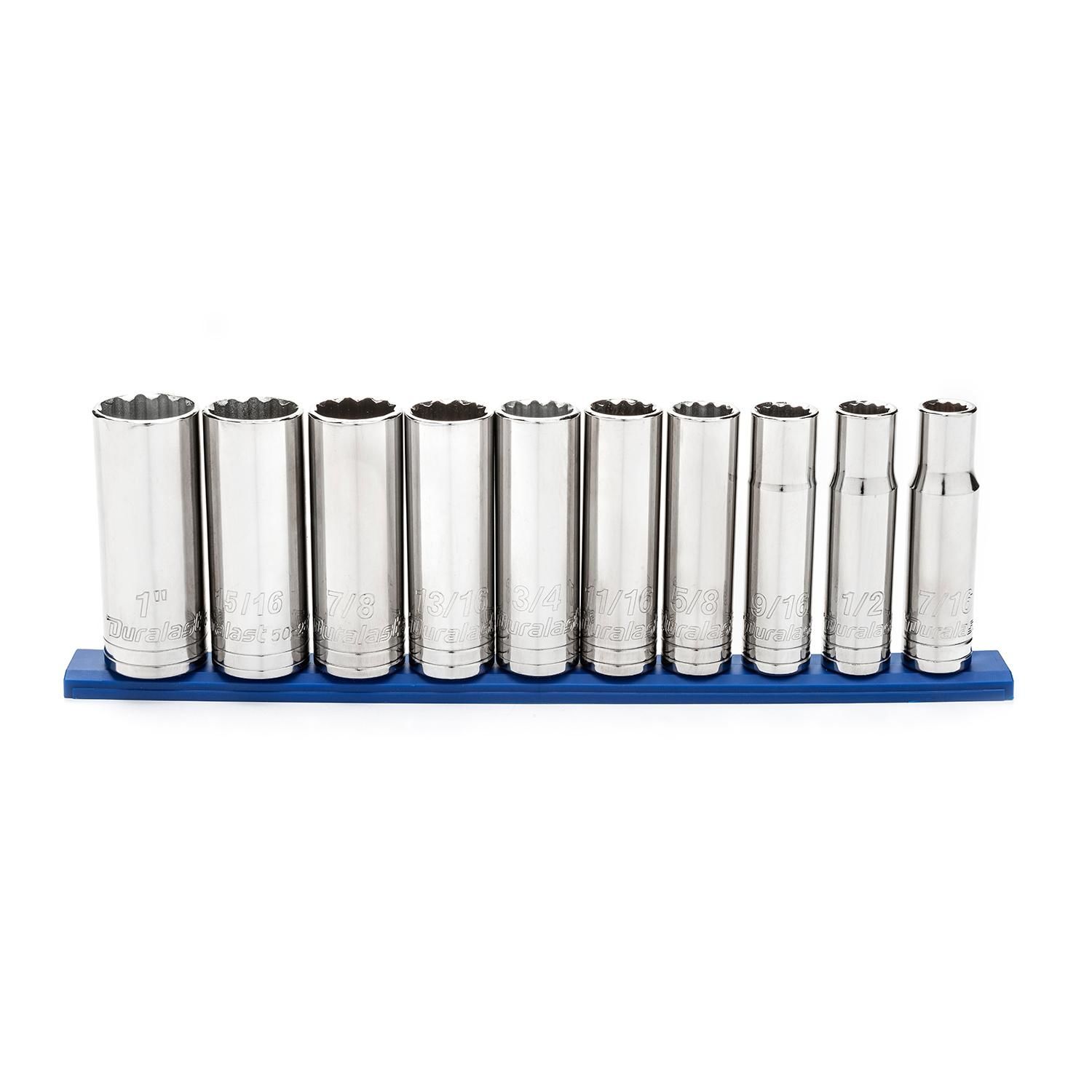 Duralast 1/2in Drive SAE Deep Socket Set 10 Piece