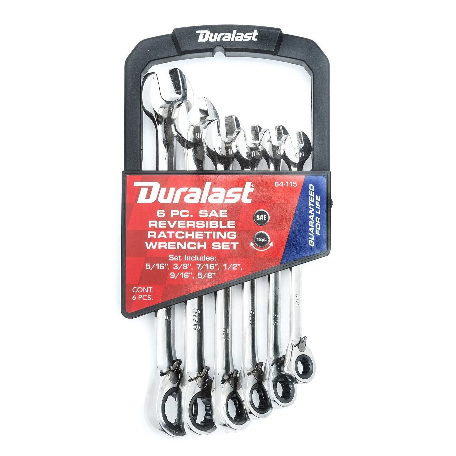 Duralast 64115 SAE Ratcheting Wrench Set 6 Piece