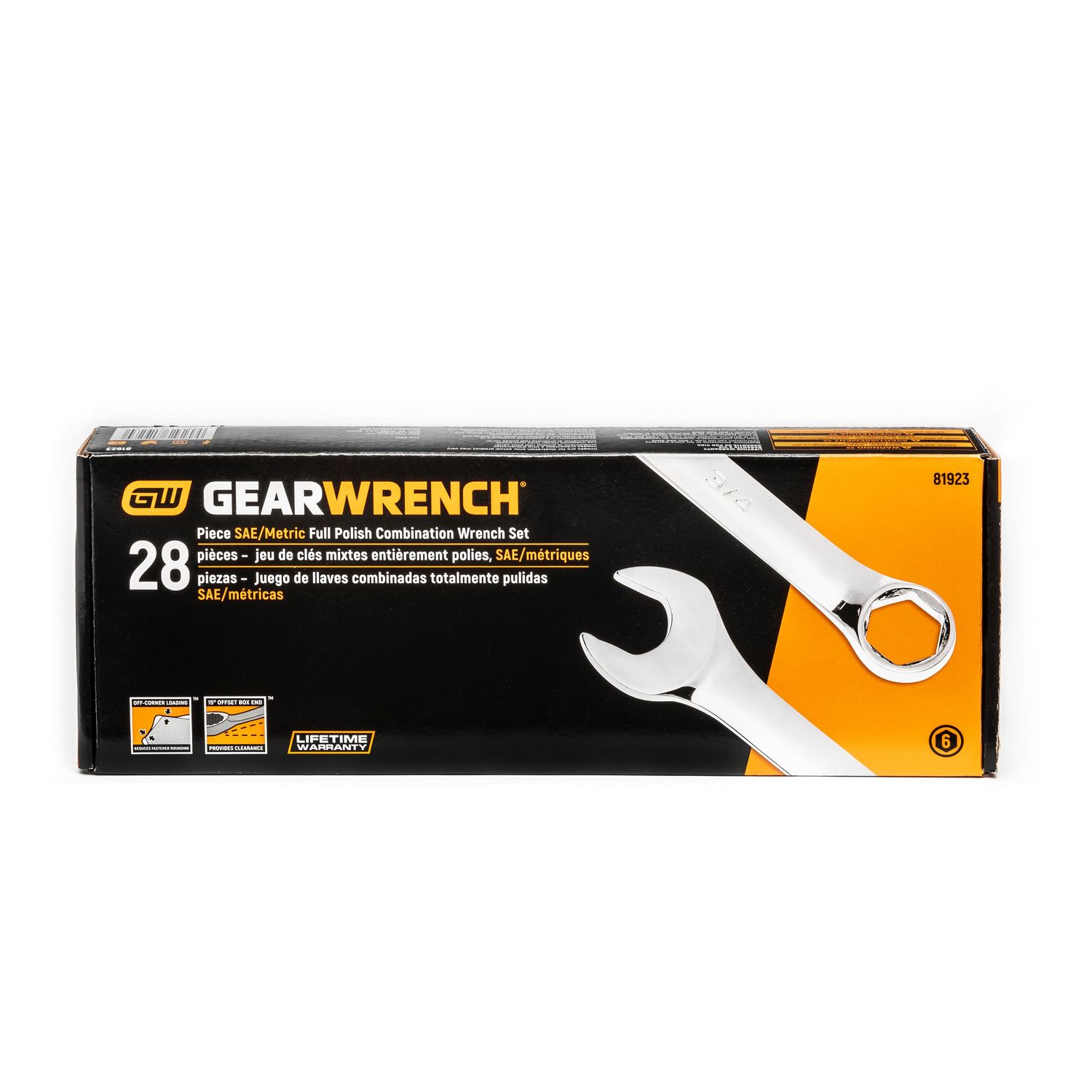 GearWrench 6 Point Combination SAE and Metric Wrench Set 28 Piece