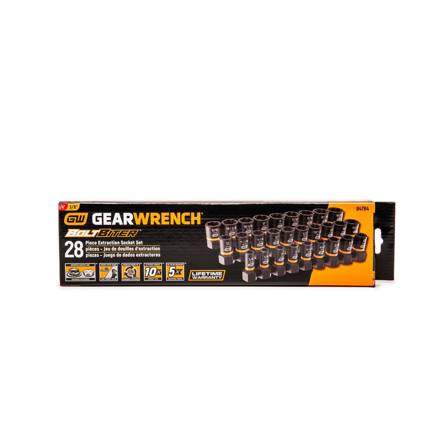 GEARWRENCH - Hex Bit Socket Set: 3/8″ Drive, 7 Pc, 4 to 10 mm Hex