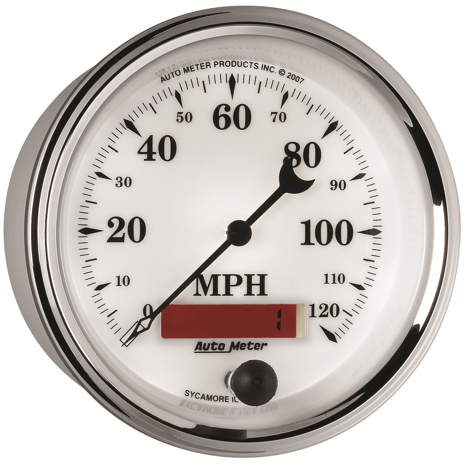 AutoMeter 3 3/8in 0-120 MPH Old Tyme White II Electric Speedometer Gauge