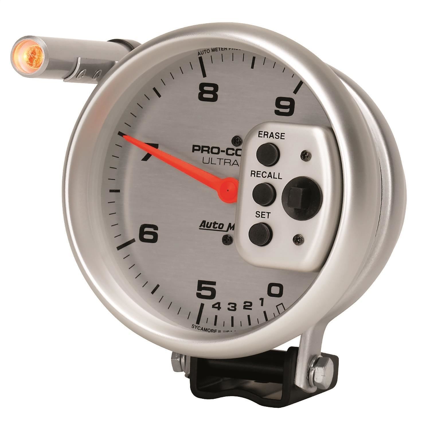 AutoMeter 5in 0-9,000 RPM Silver Pedestal Ultra-Lite Quick Lite Dual ...