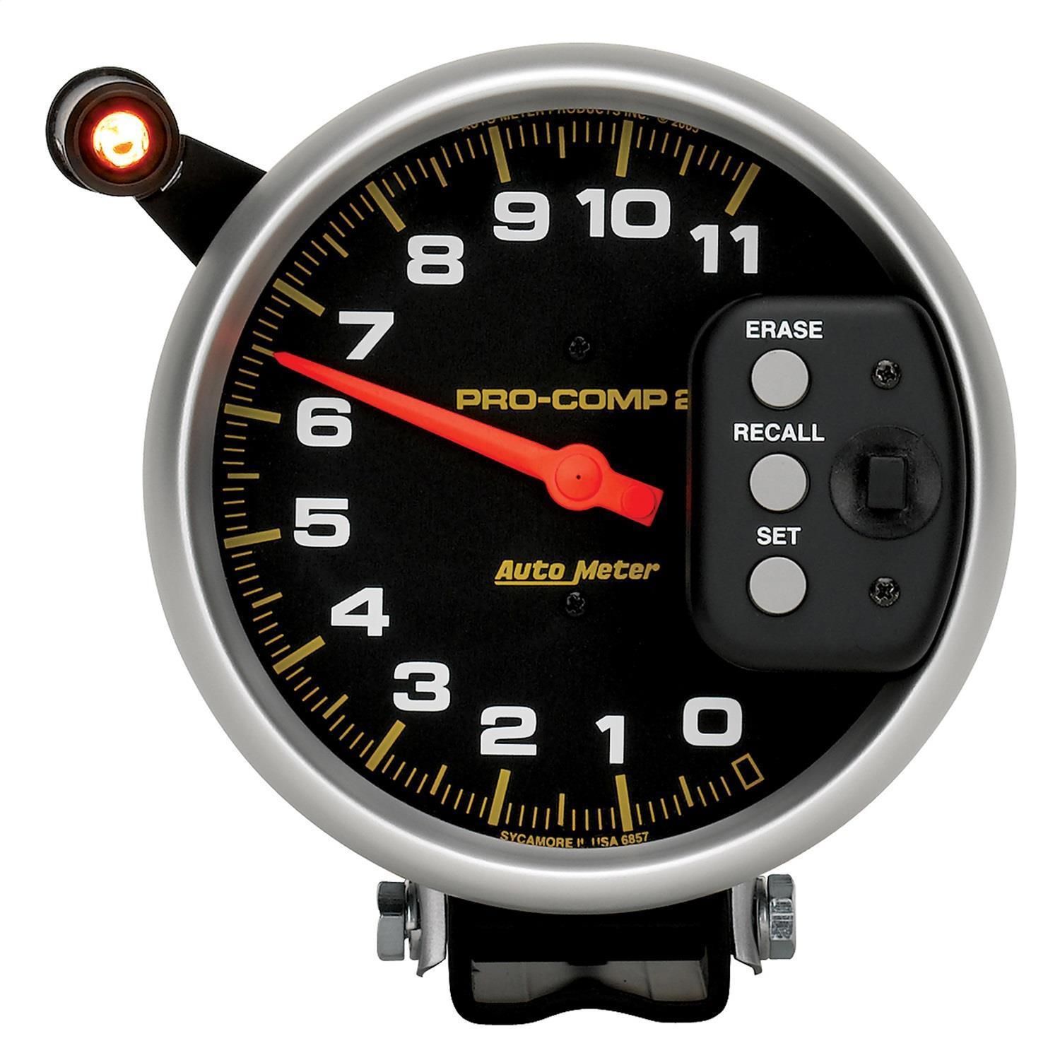 AutoMeter 5in 0-11,000 RPM Black Pedestal Pro-Competition Quick Lite ...