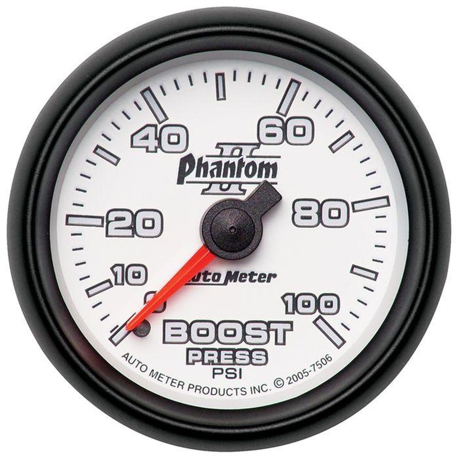 AutoMeter 2 1/16in 0100 PSI Phantom II Mechanical Vacuum And Boost Gauge