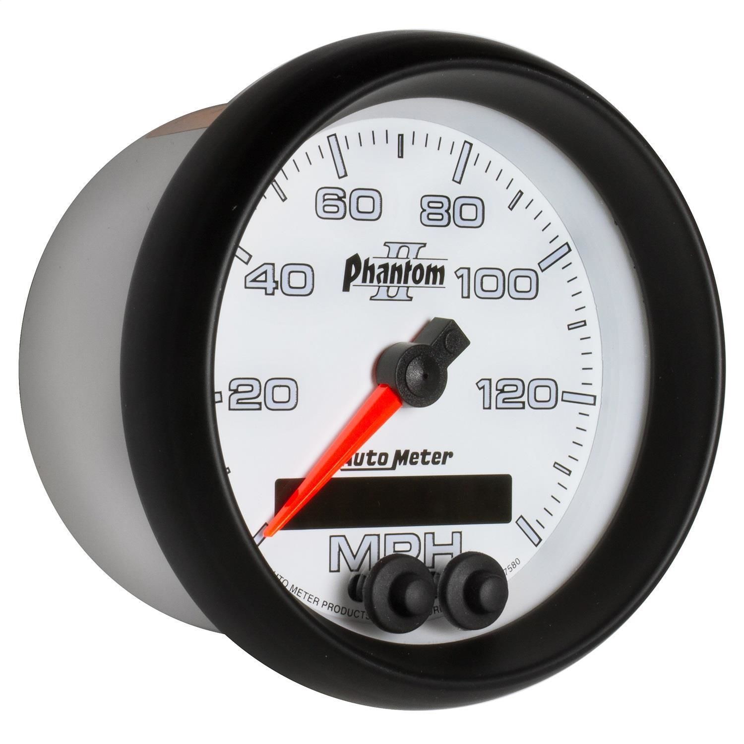 AutoMeter 3 3/8in 0-140 MPH GPS Phantom II Speedometer Gauge