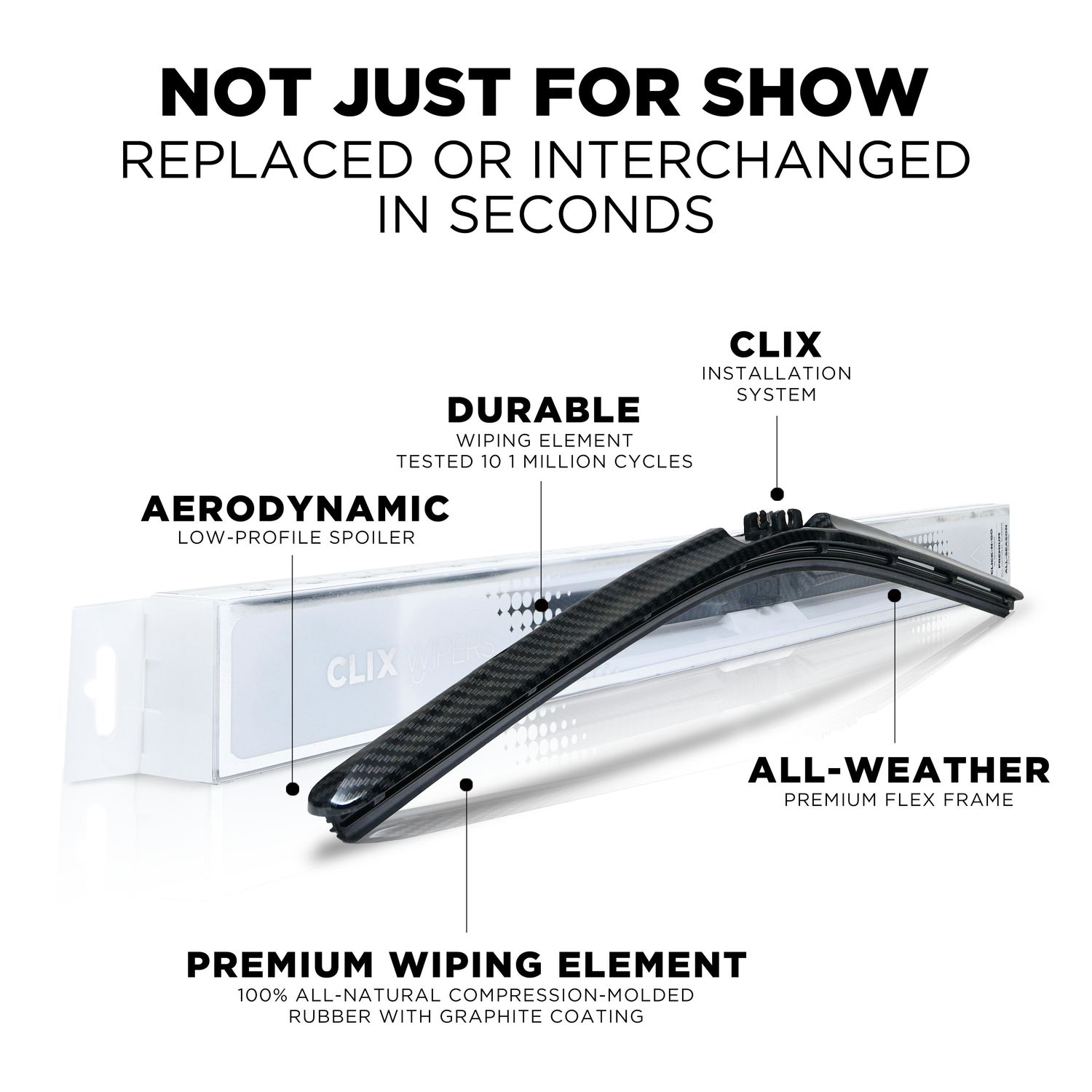 CLIX Auto 24in Black Carbon Wiper Blade