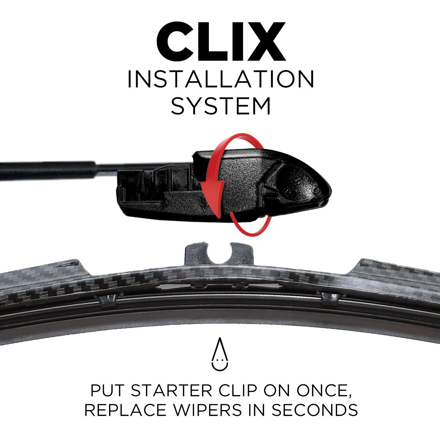 CLIX Auto 24in Black Carbon Wiper Blade