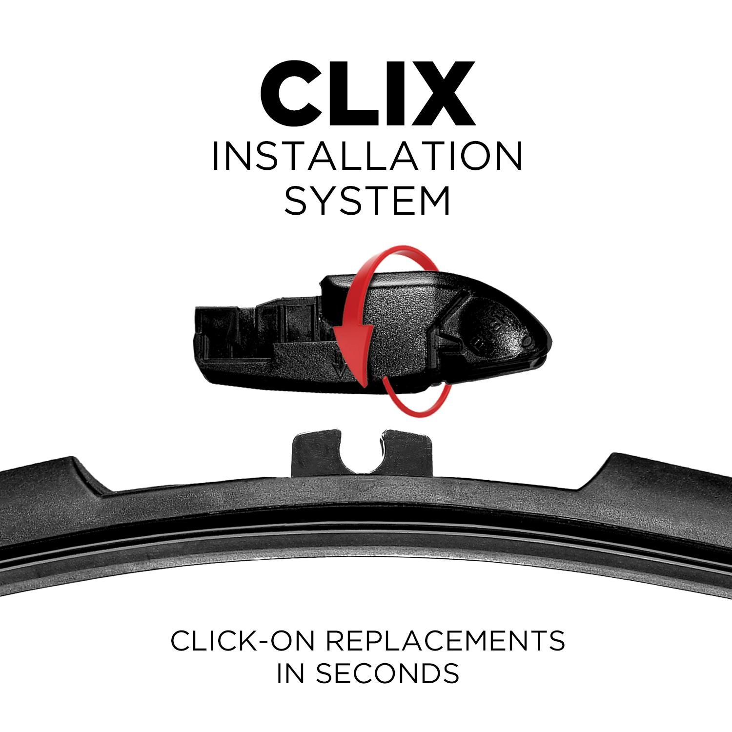 CLIX Wipers Black 28in 28in C Adapter All Weather Interchangeable Wiper ...