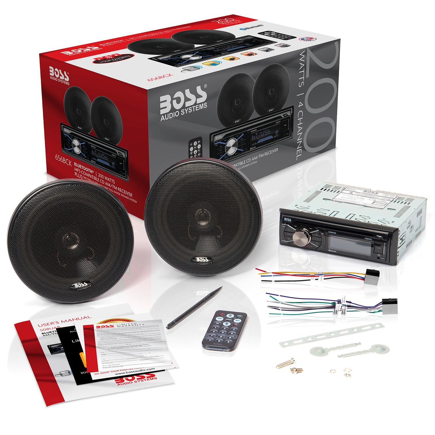 Boss Audio 6.5in Speakers Bluetooth/CD Car Stereo Package