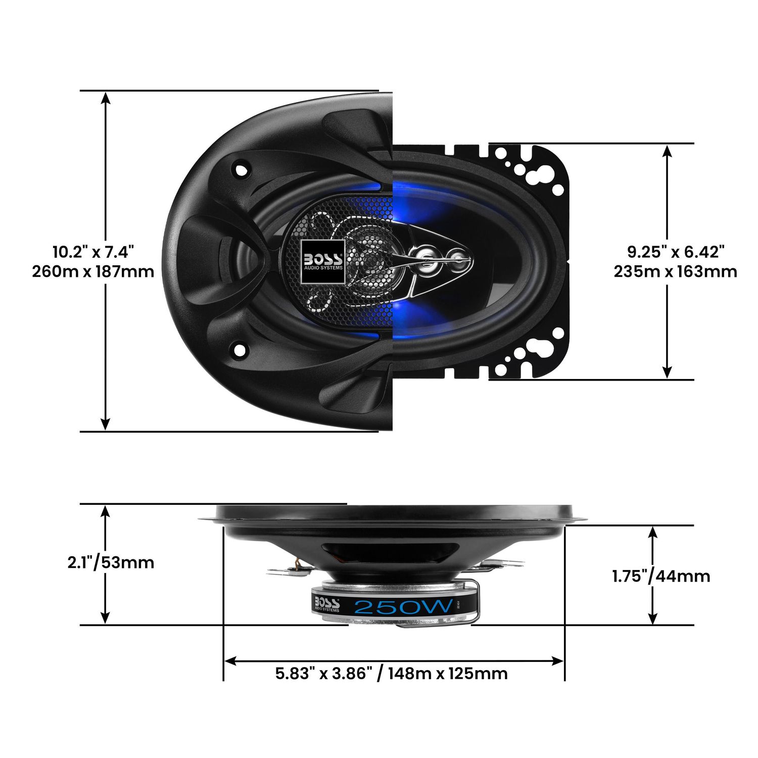 Boss Audio 4in X 6in Speakers with LED