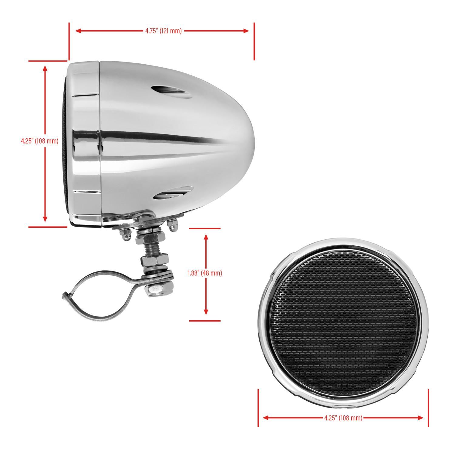 Boss Audio 4 Speaker Built-In Amp Motorcycle System Chrome