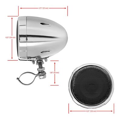 Boss Audio 4 Speaker BuiltIn Amp Motorcycle System Chrome