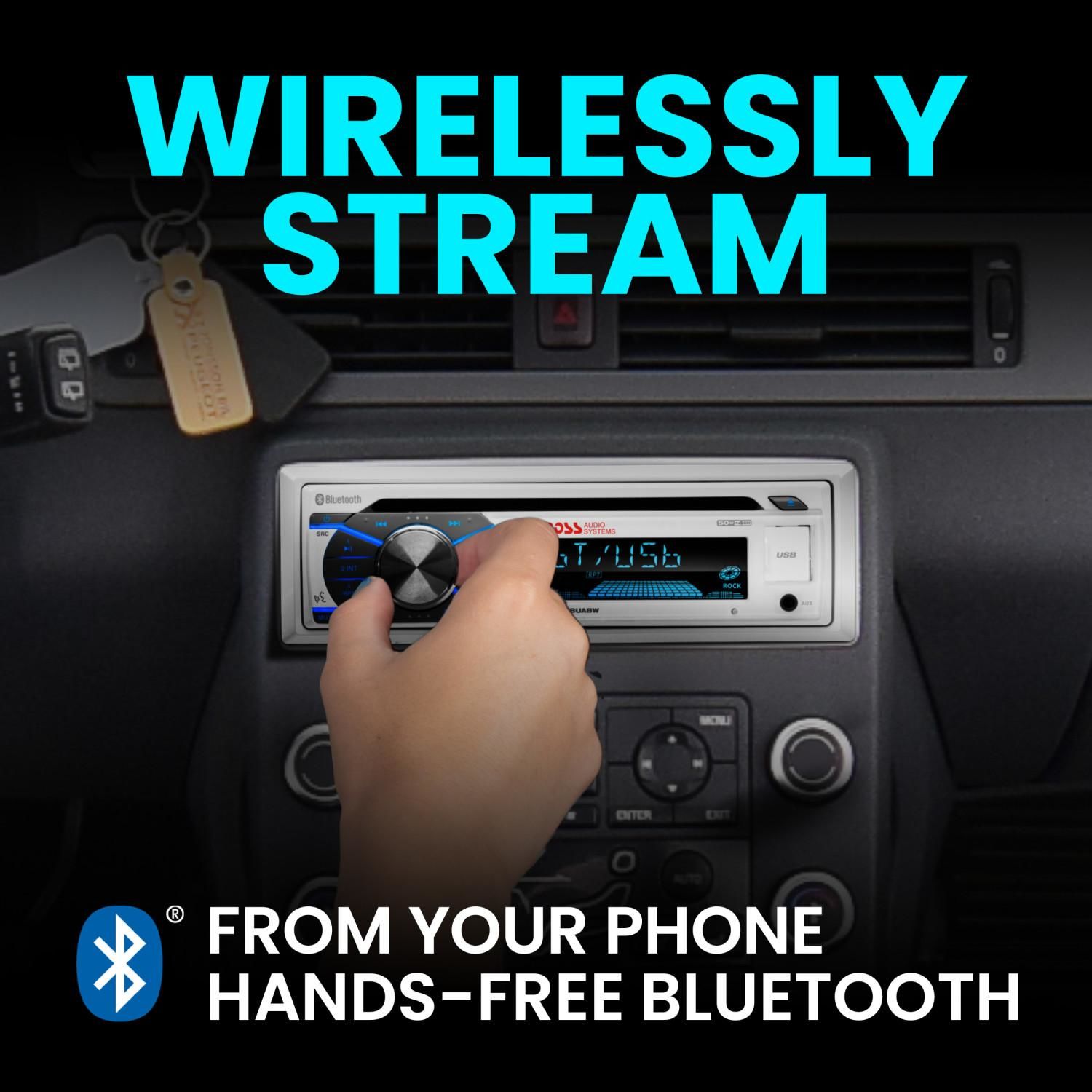 Boss Audio White AM/FM/CD Marine Receiver