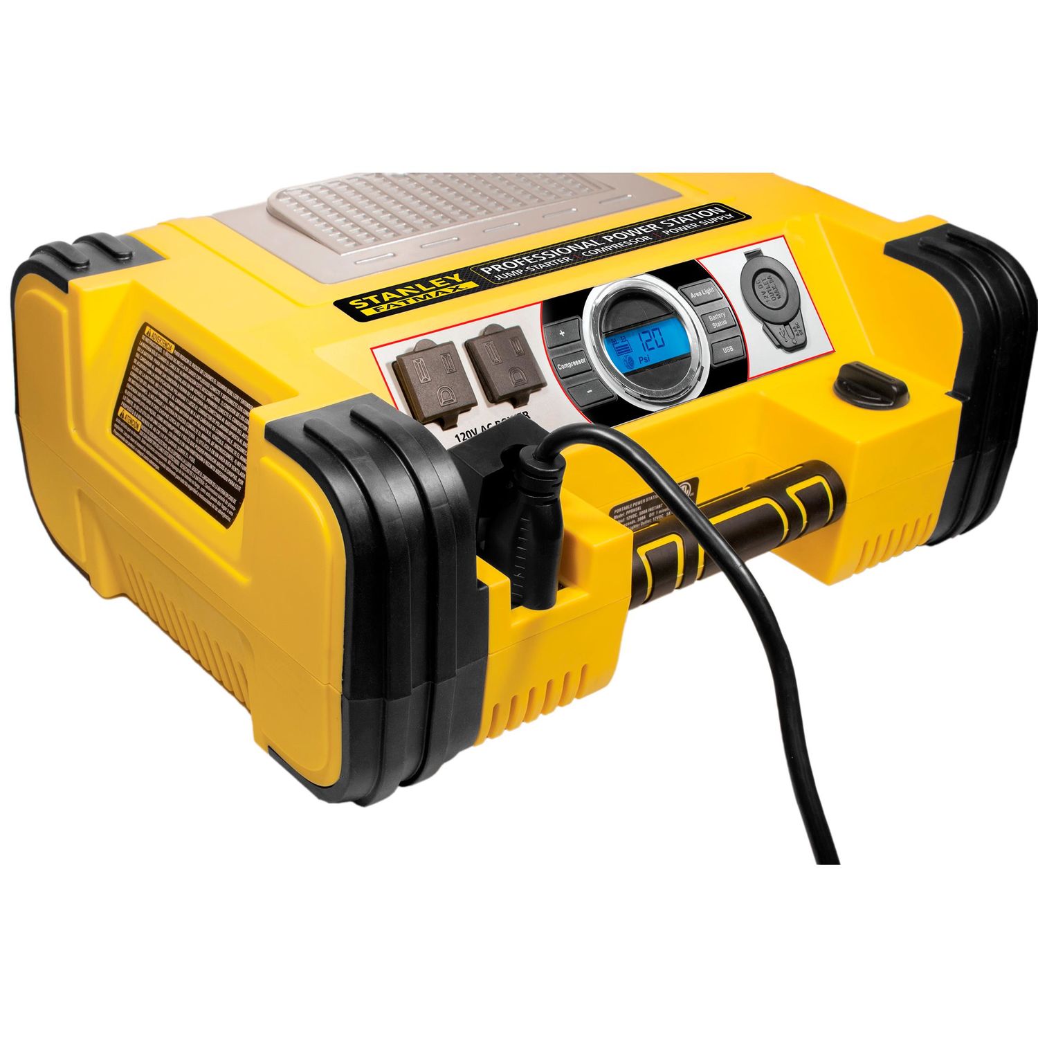 Reviews for Stanley Jump Starter, 1400 Peak Amps, 120 PSI Air Compressor, 3  USB Ports