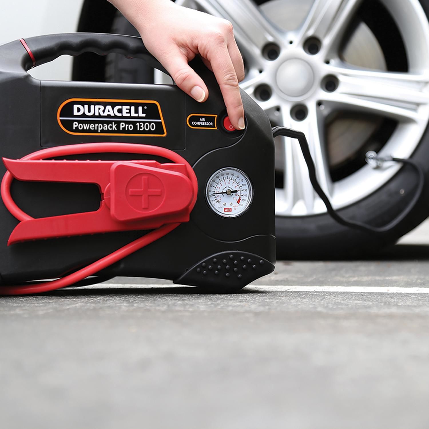 Duracell Powerpack Pro 1300 Portable Jump Starter, Air Compressor and
