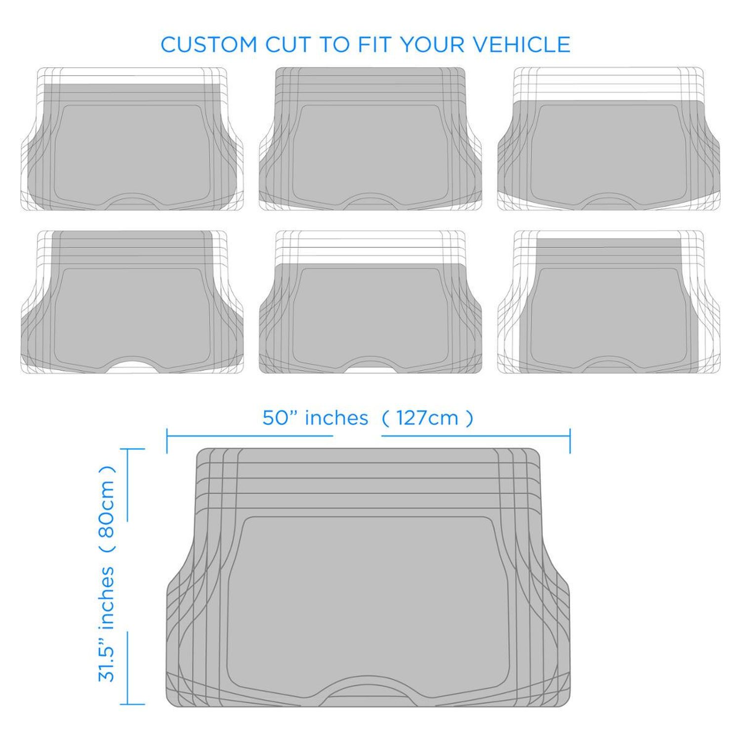 DGQS Black PVC Mat Premium Cargo Liner 1 Piece