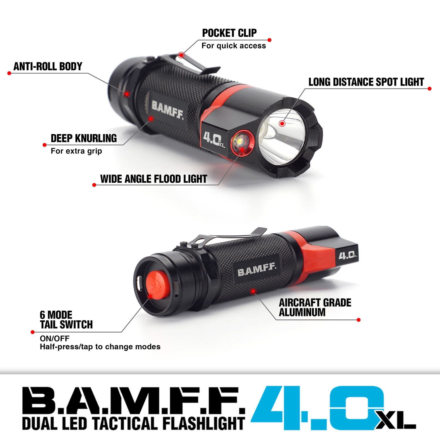 Striker BAMFF 4.0 XL 400 Lumens Large Body Dual LED Flashlight