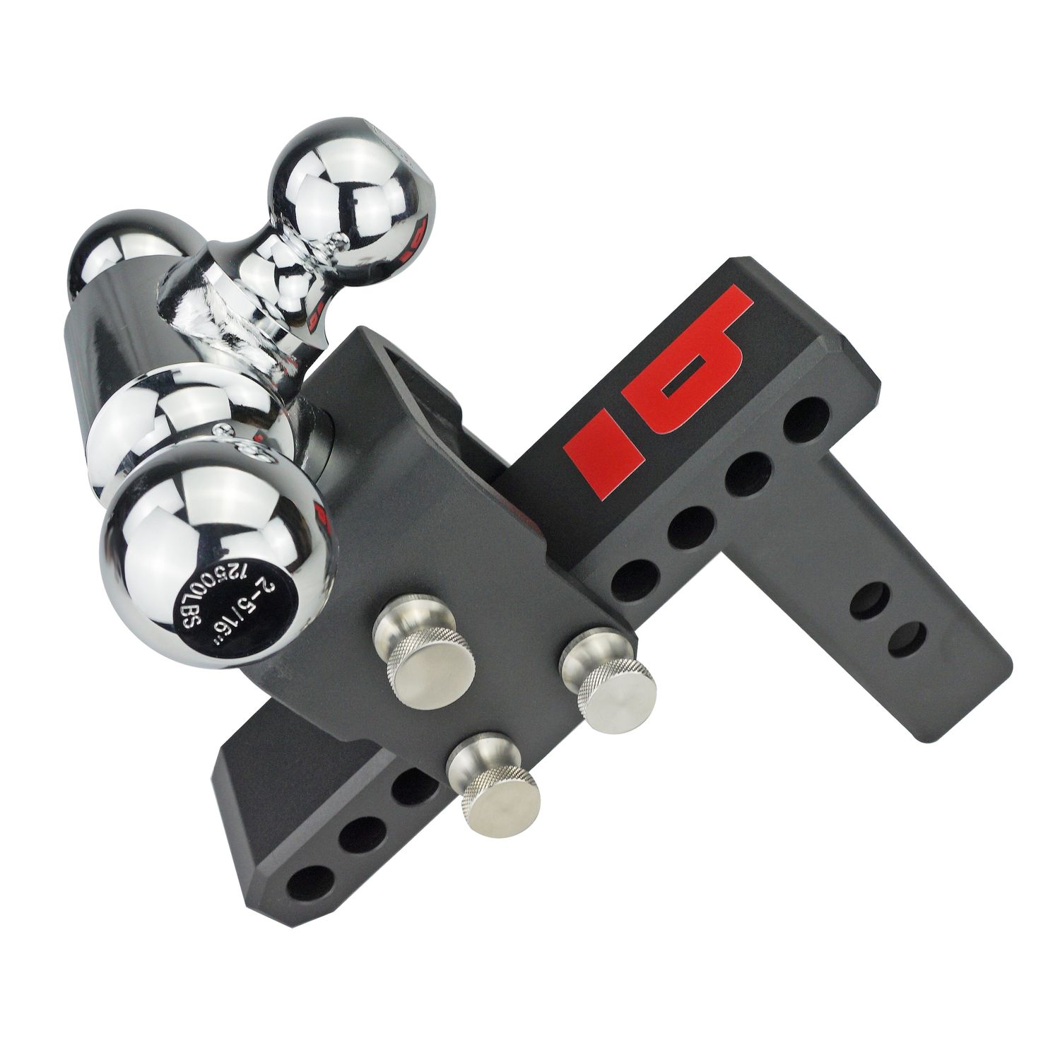 bROK 5in Drop 2in Shank Rotating Tri-Ball Adjustable Ball Mount