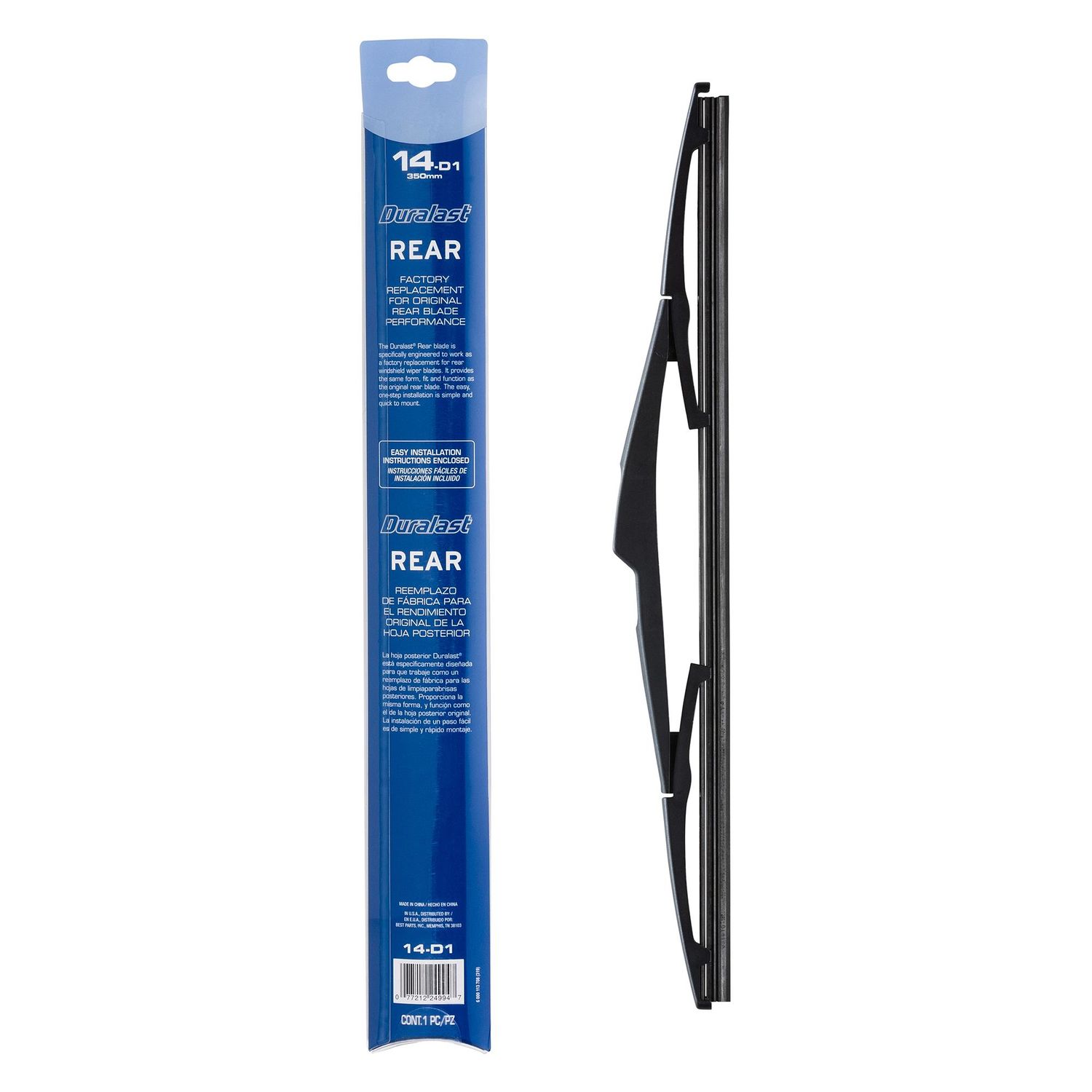 Duralast 14in Conventional Back Glass Wiper Blade