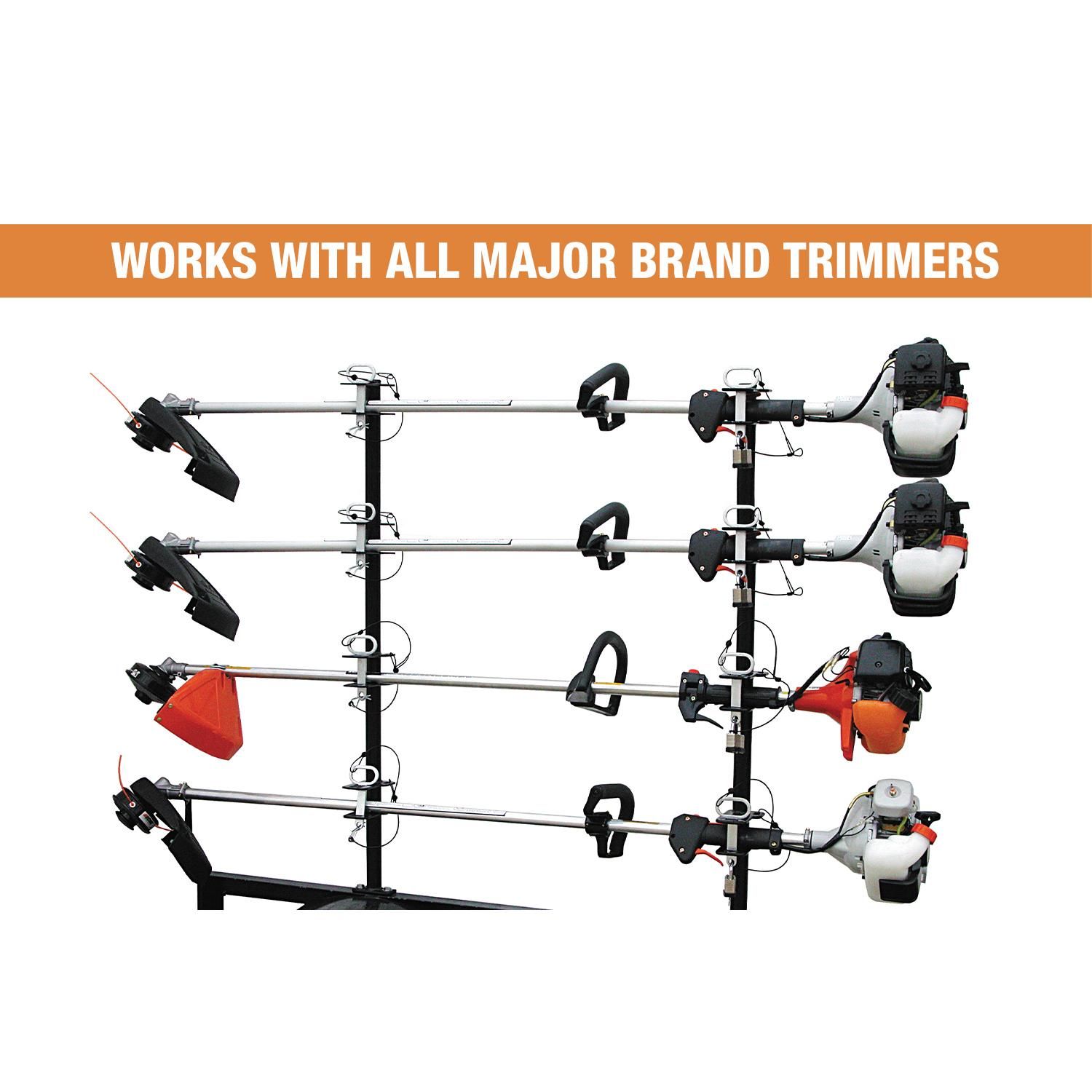 Buyers Products 4-Position Channel Style Lockable Trimmer Rack for Open ...