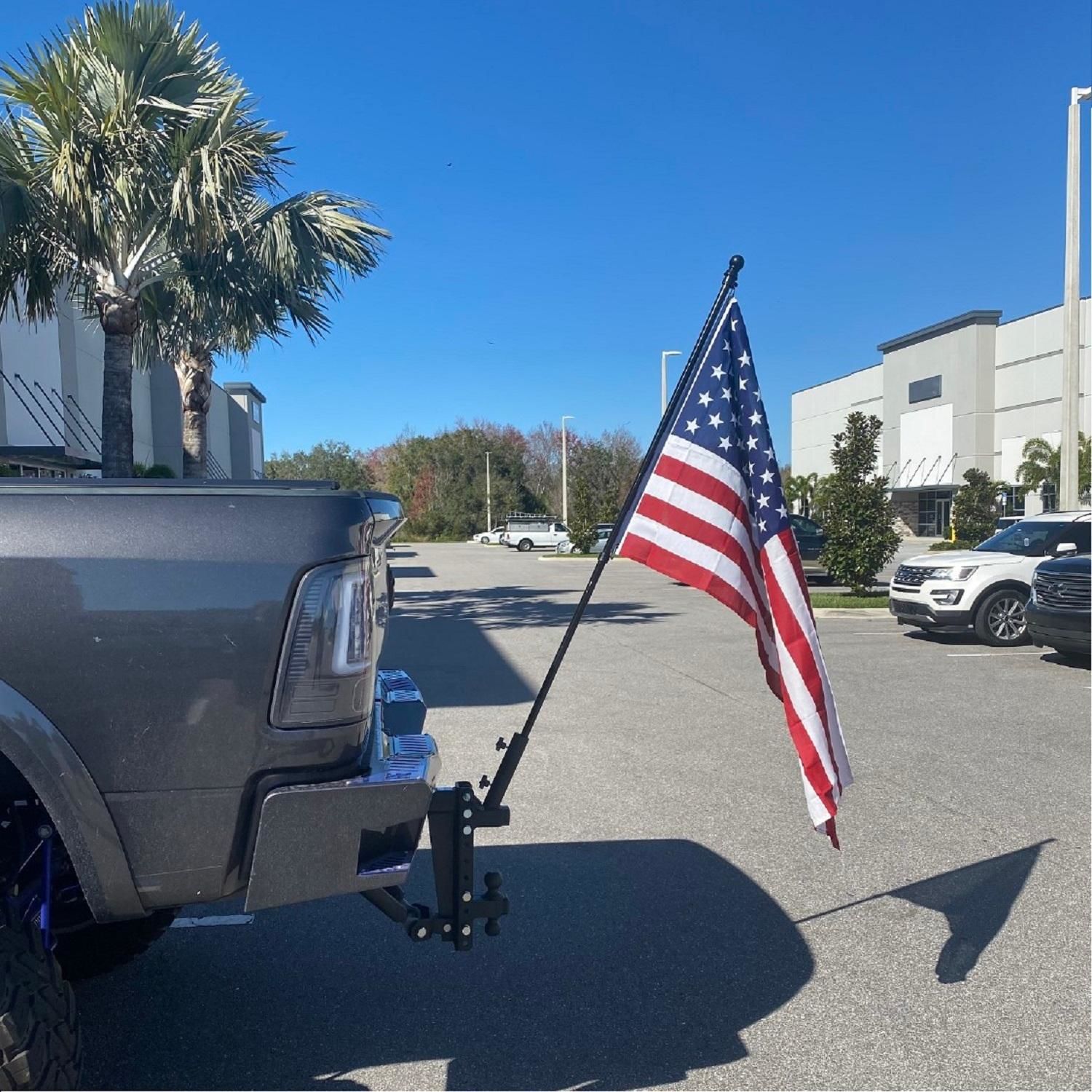 Truck hitch shop flag