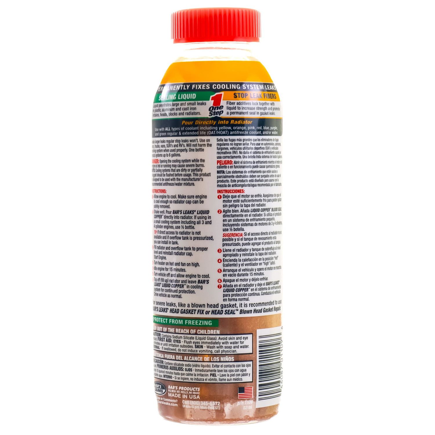 Bar's Leaks Block Seal Liquid Copper Intake and Radiator Stop Leak 18oz