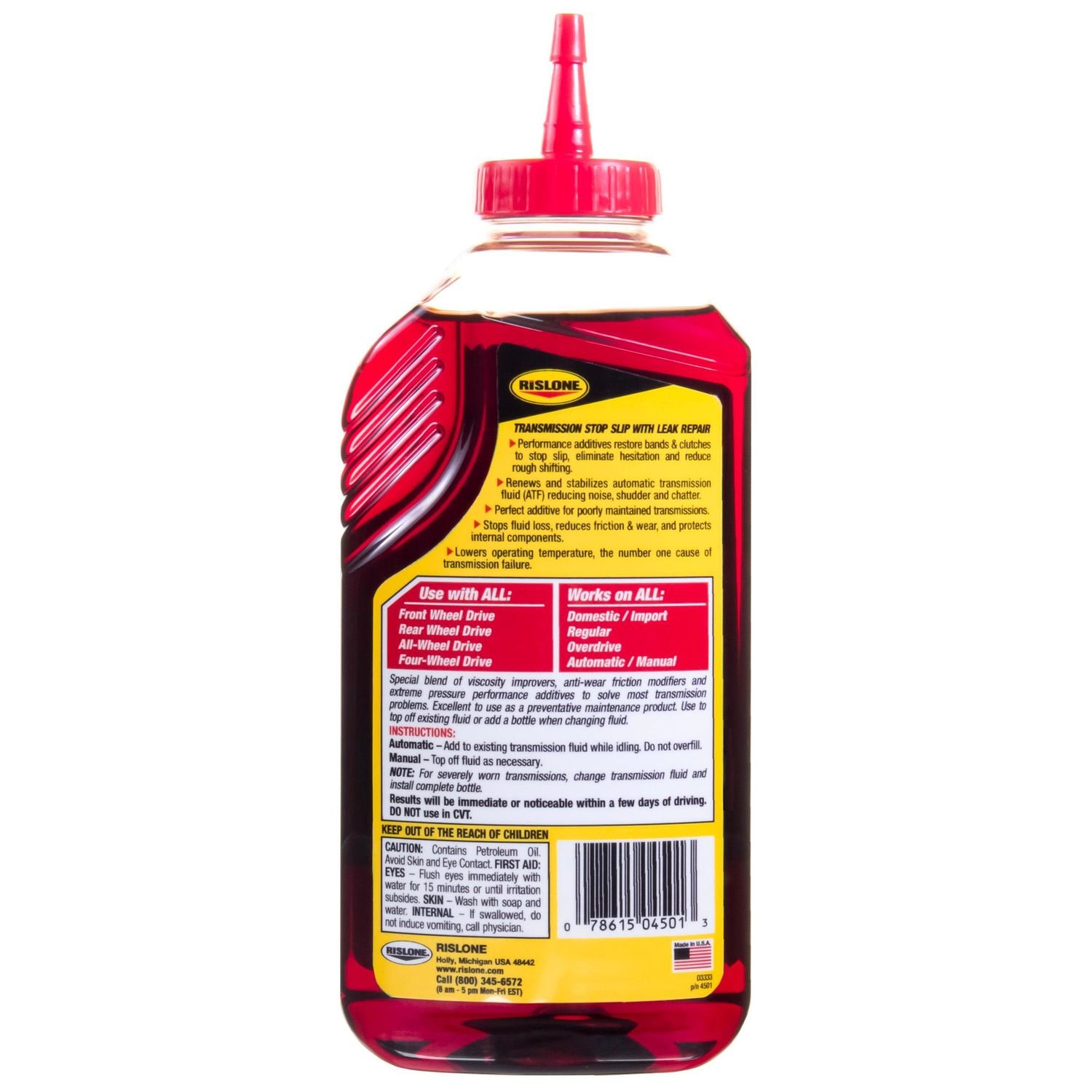 Rislone High Mileage Transmission Stop Slip with Leak Repair