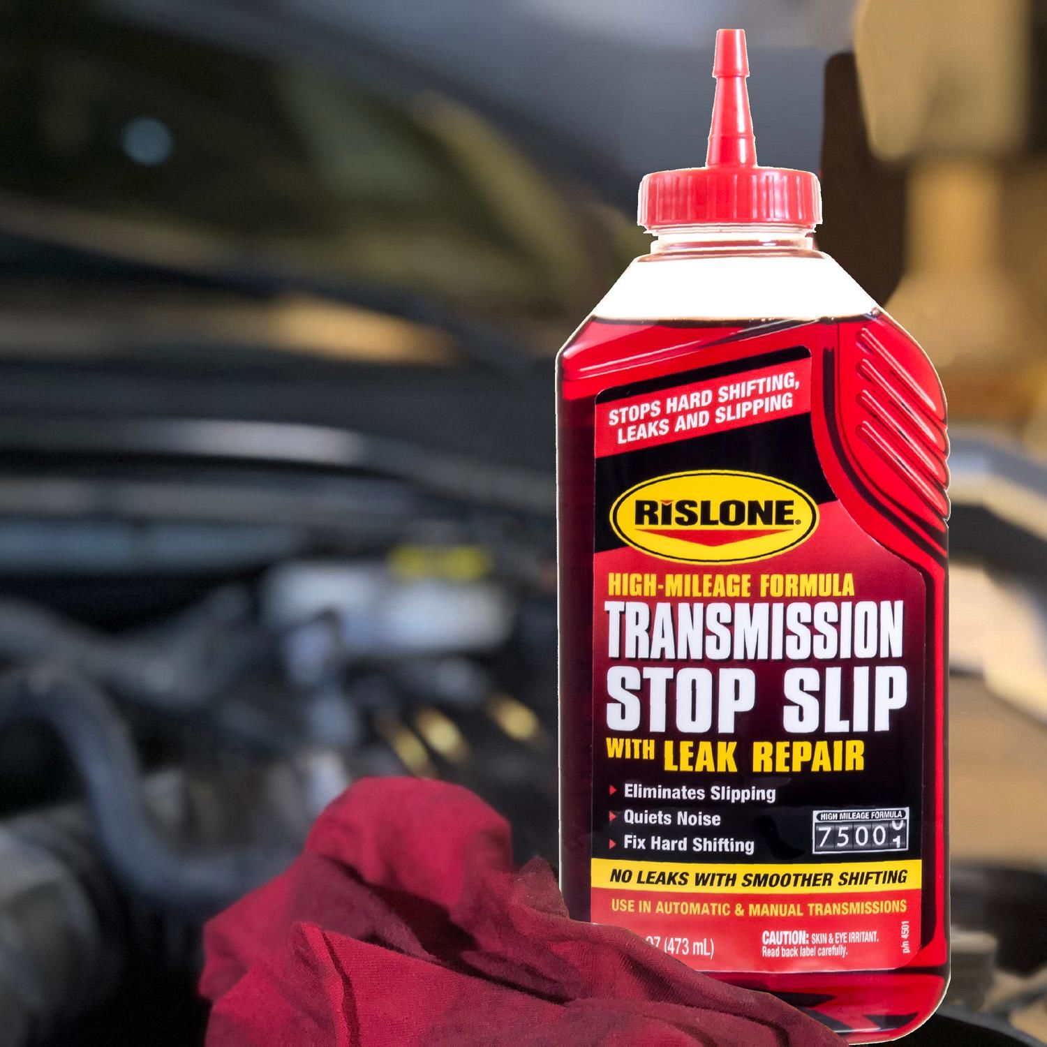 Rislone High Mileage Transmission Stop Slip with Leak Repair
