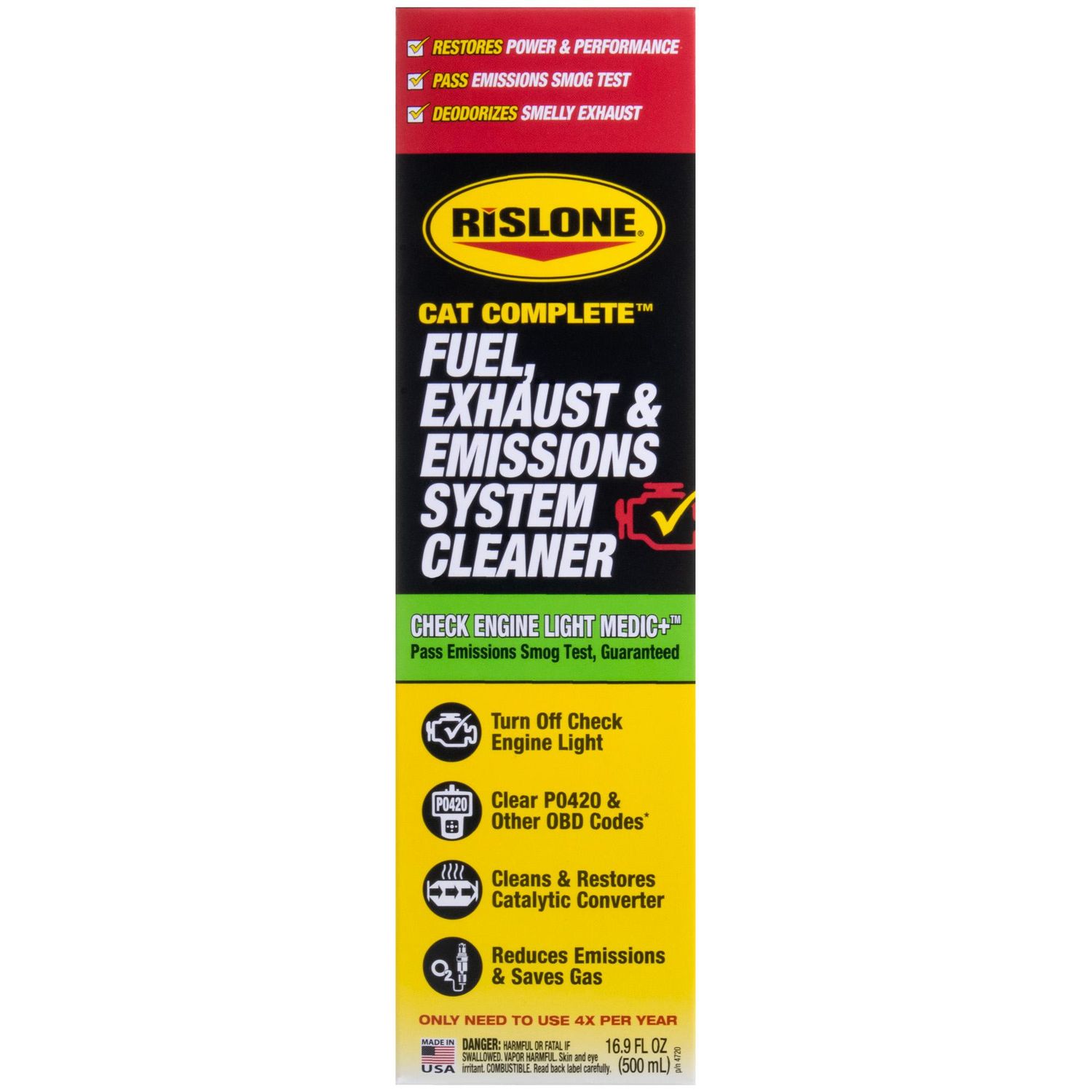 Rislone Cat Complete Fuel, Exhaust & Emissions System Cleaner, 16.9 oz