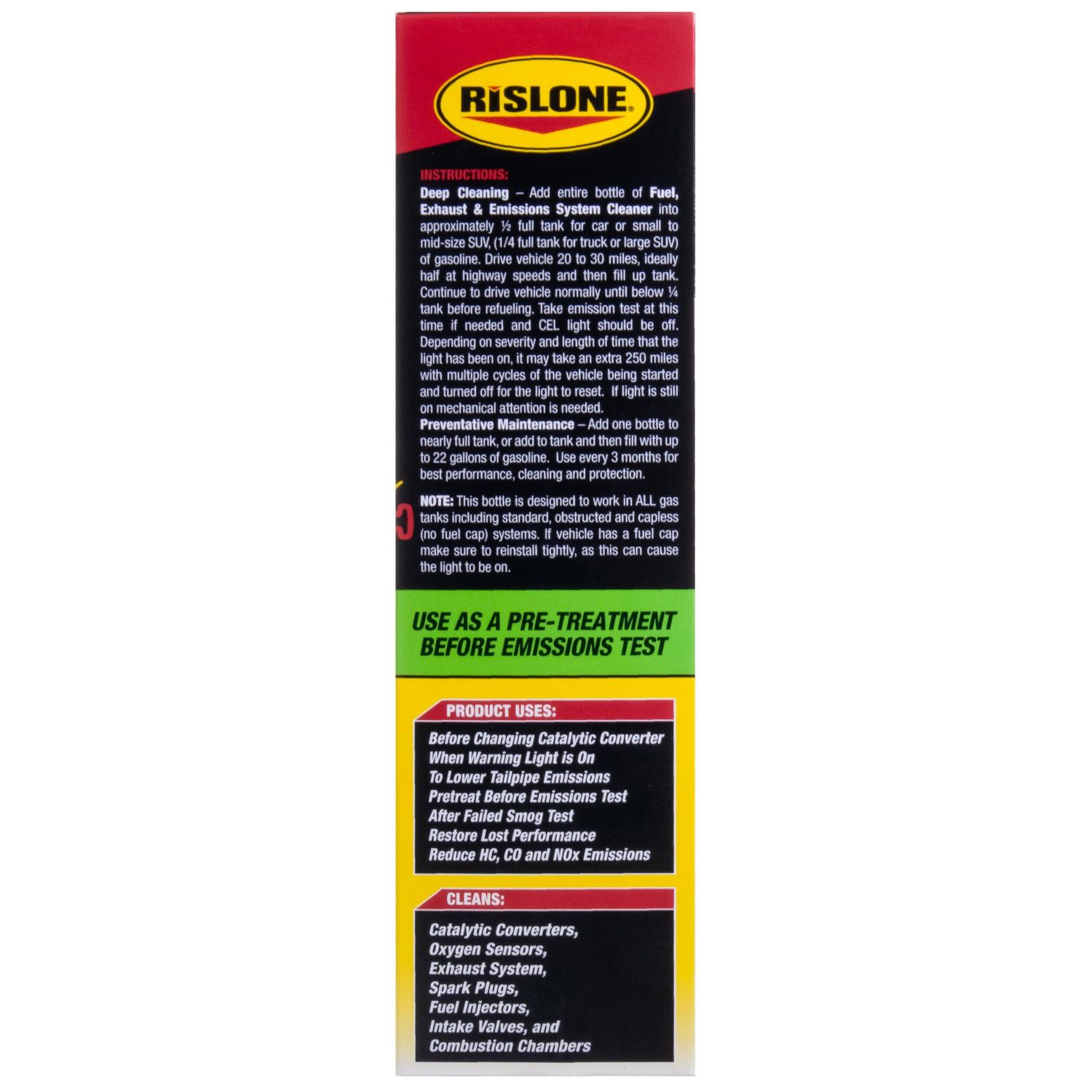 Rislone Cat Complete Fuel, Exhaust and Emissions System Cleaner 16.9oz